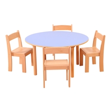 Pastel Round Table with 4 Chairs
