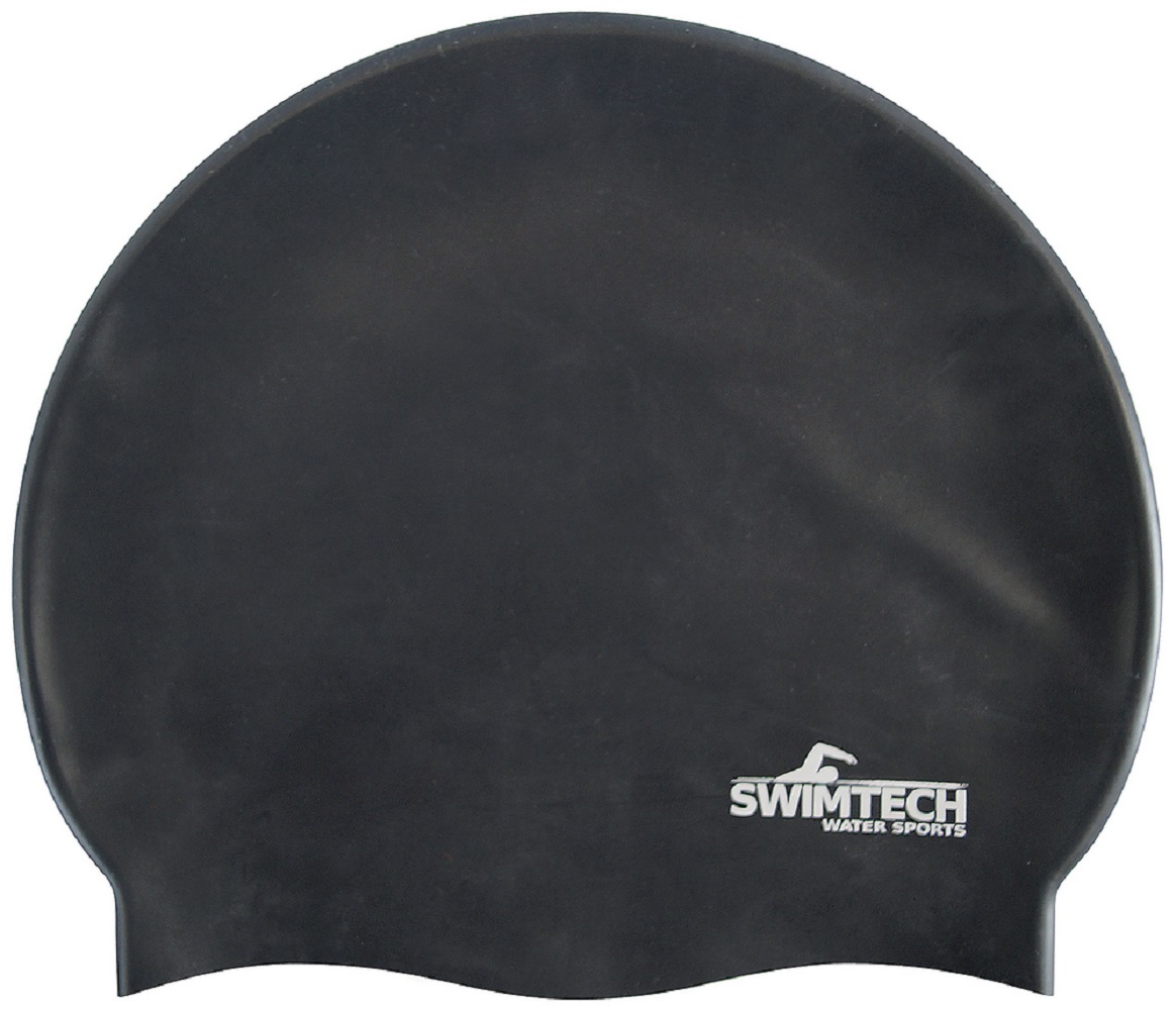 Swimtech Silicone Swim Cap - Black