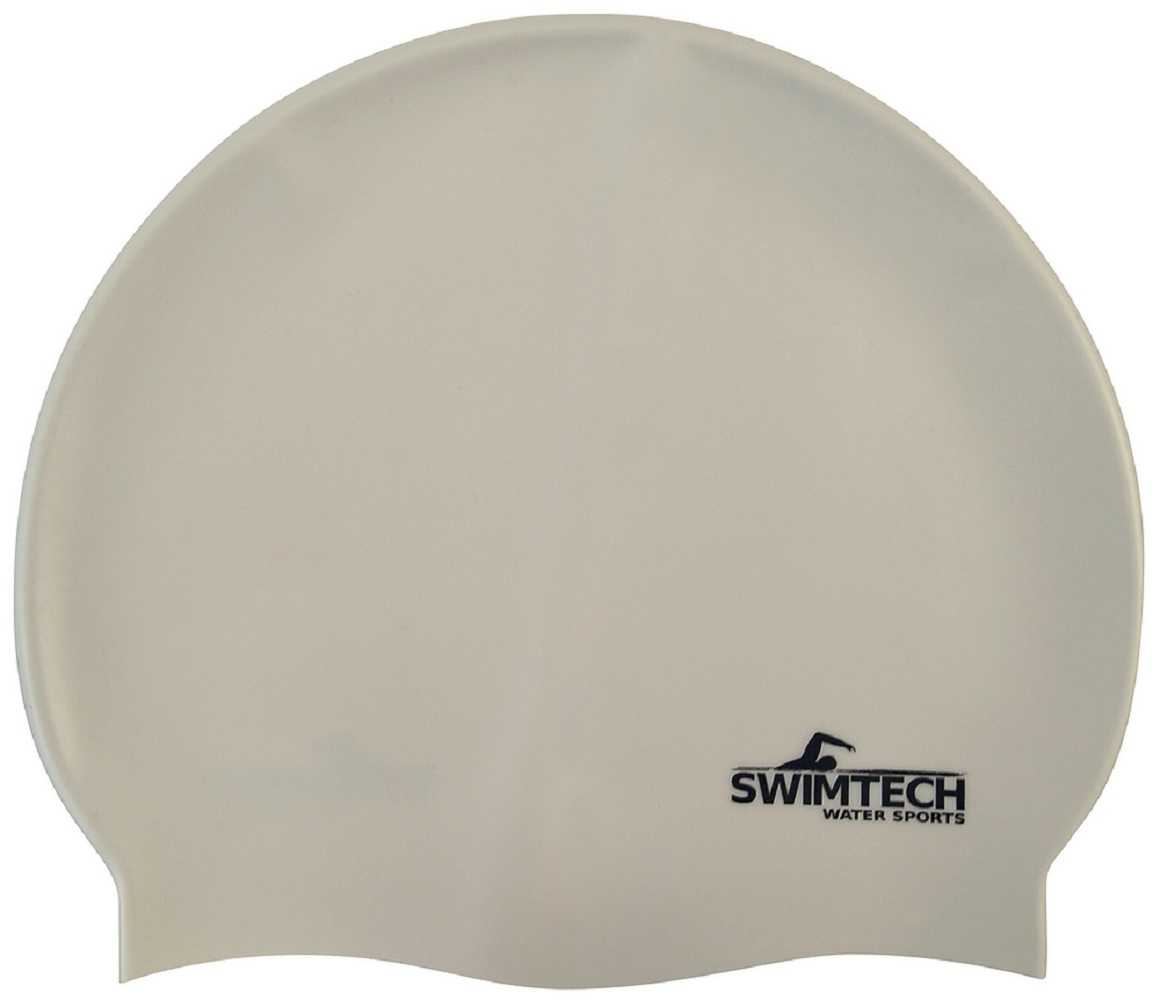 Swimtech Silicone Swim Cap - White