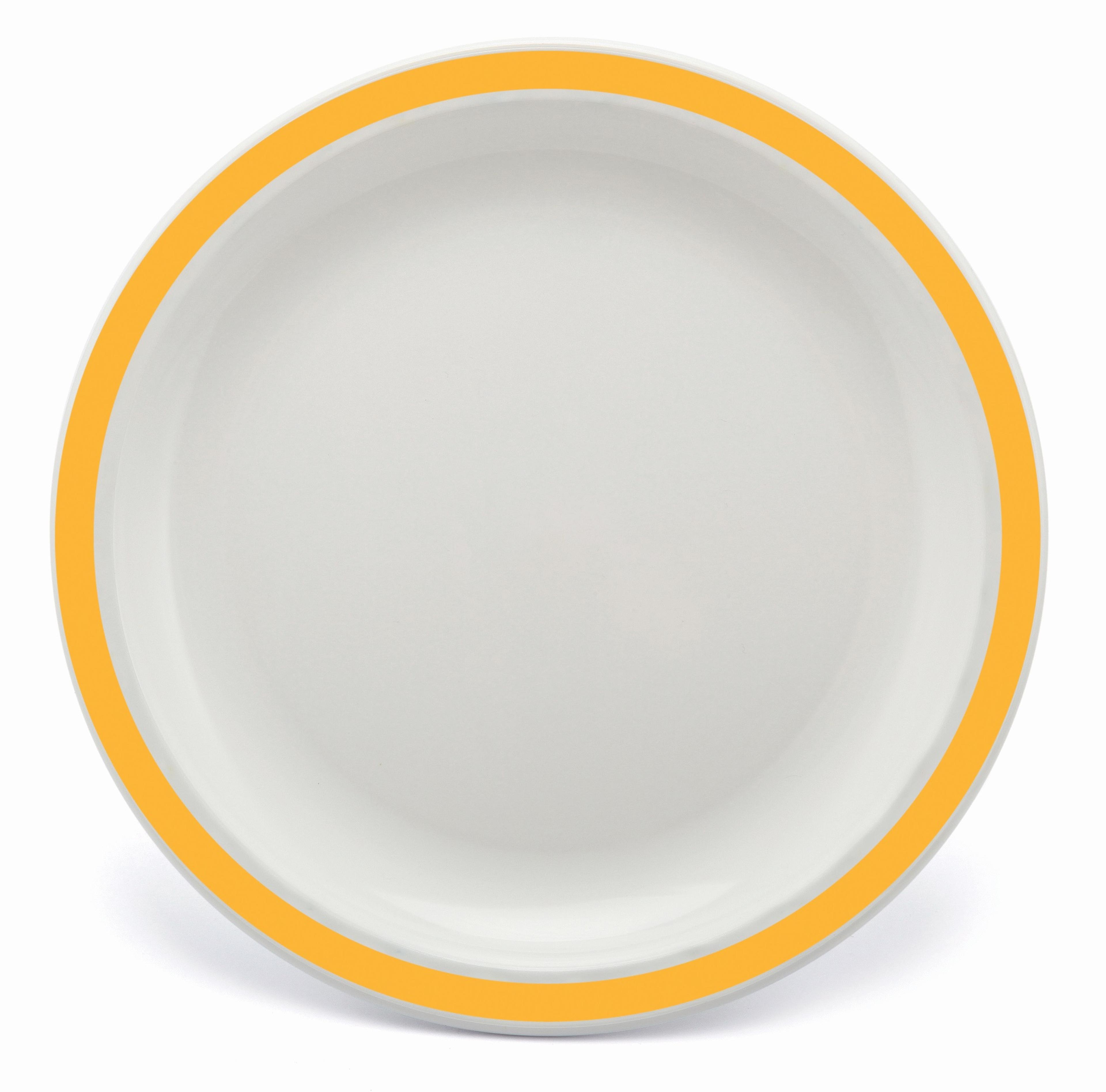 Harfield Narrow Rimmed Plates - pack of 10 - Yellow