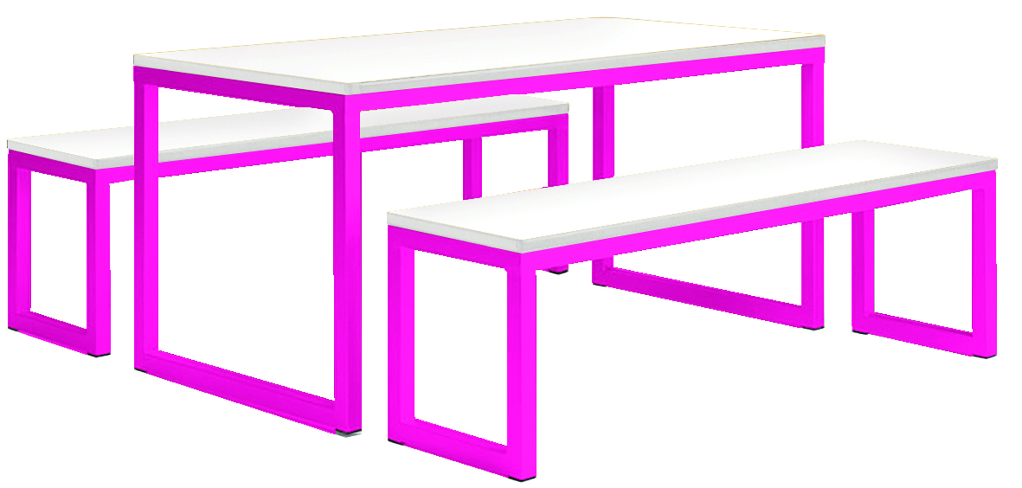 Dining Tables and Benches Pink L1800mm
