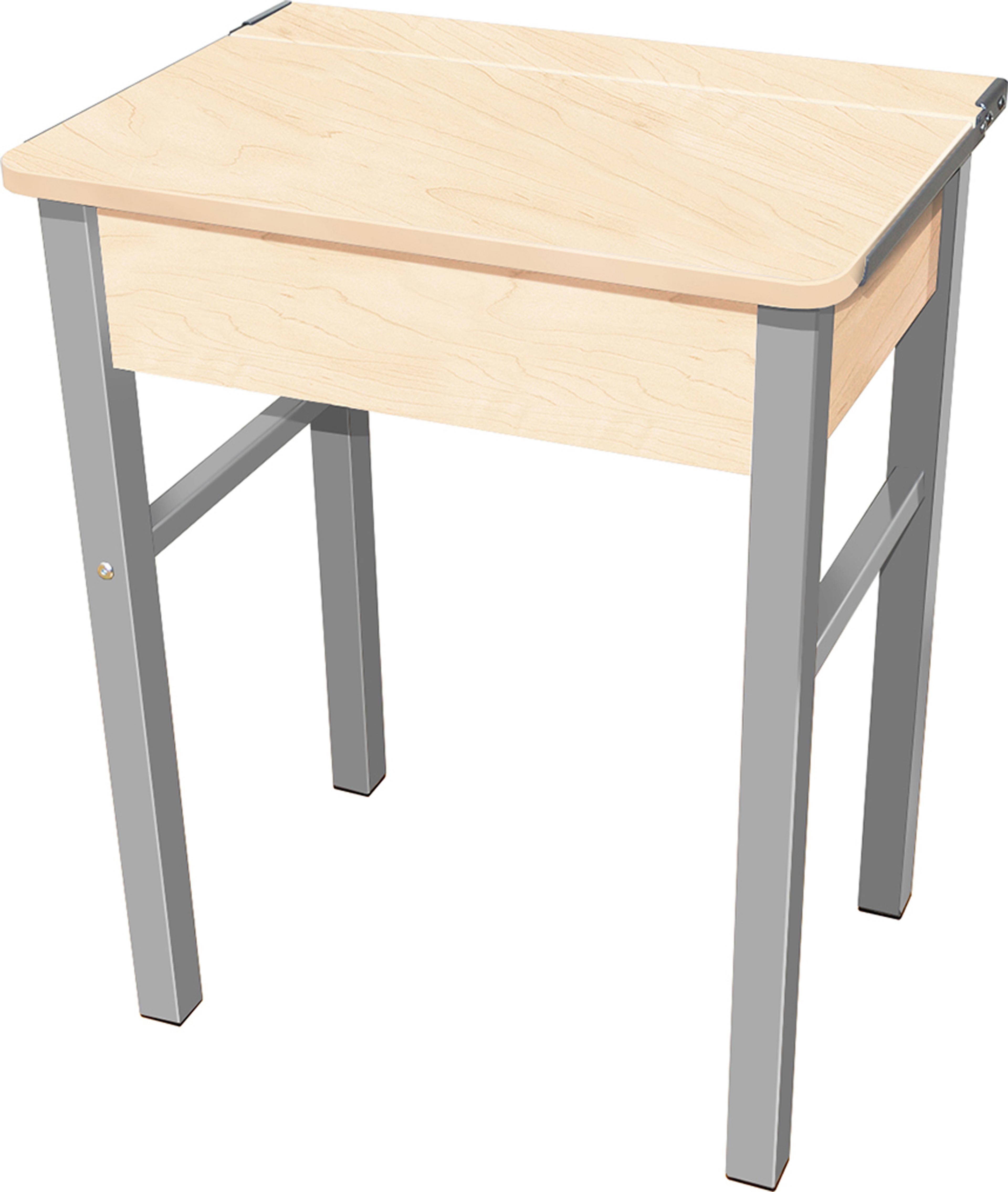 RetroMod Student Study Desk with Silver Legs - 8-11 Years - Maple