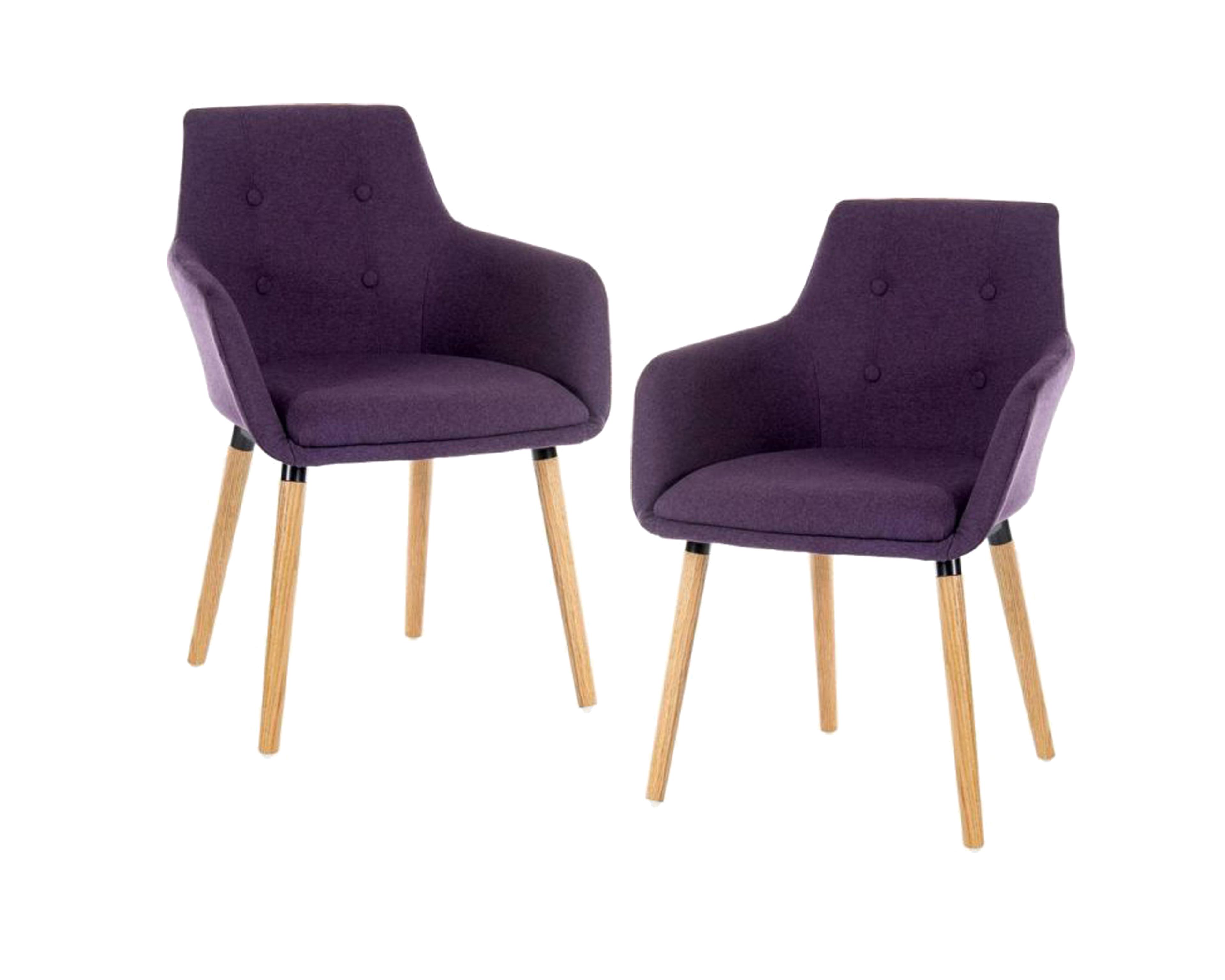 Contemporary Reception Chair - Pack of 2 - Purple