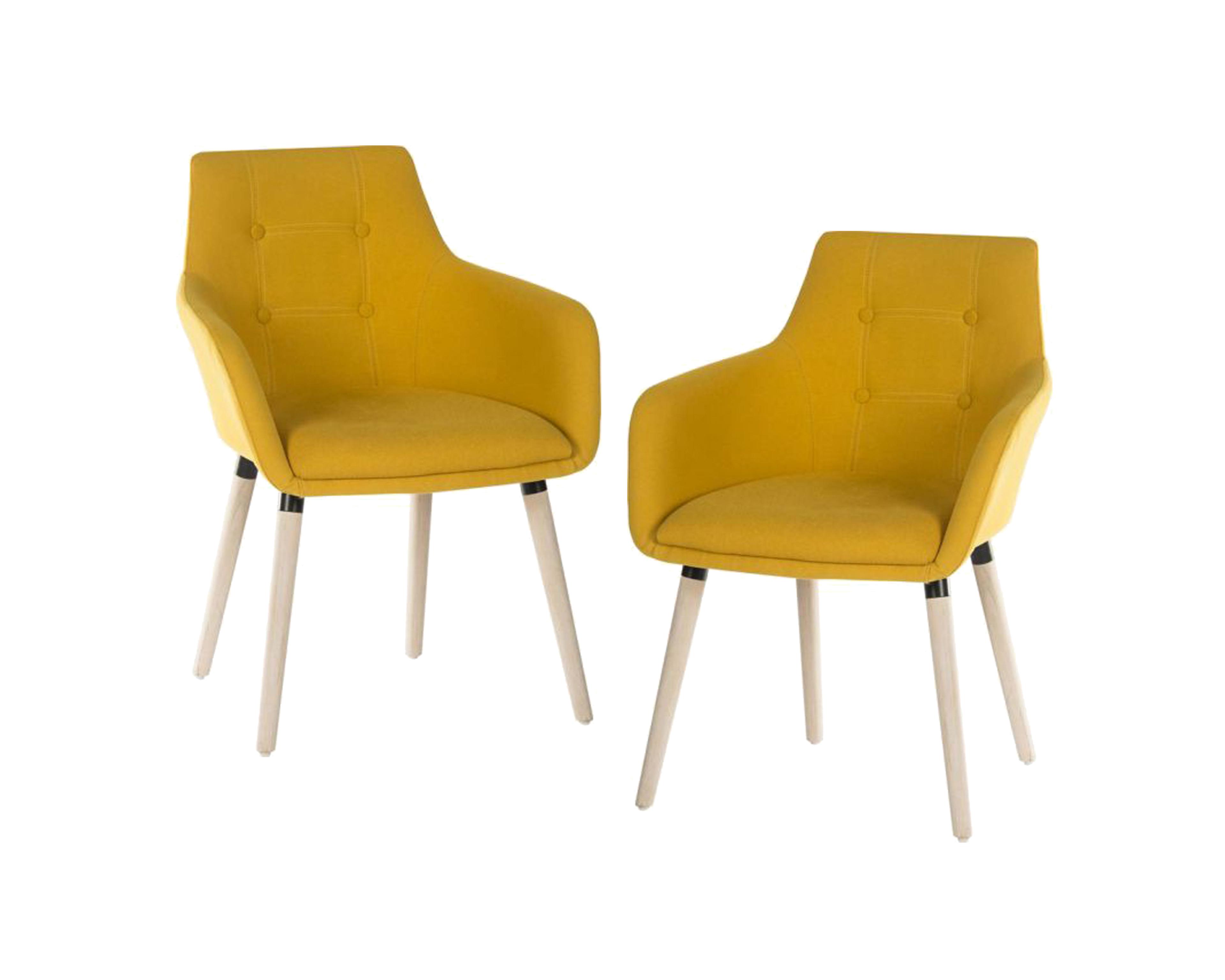 Contemporary Reception Chair - Pack of 2 - Yellow