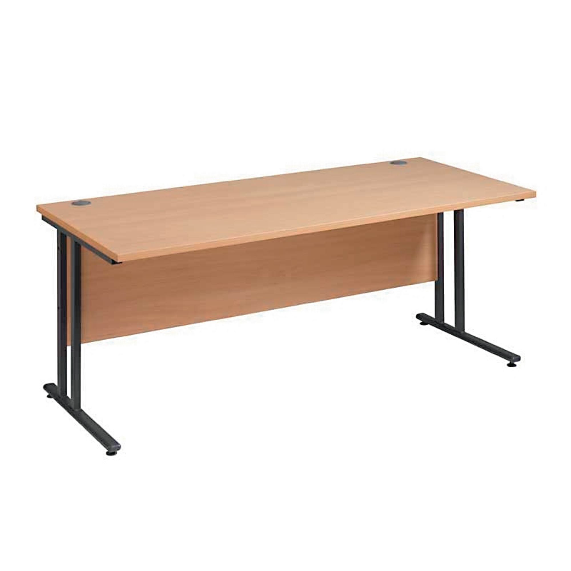 Oak or White MFC Straight Cantilever Office Desk Beech 