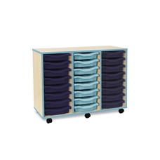 Jewel Tray Storage Unit with 24 shallow Trays - Blue