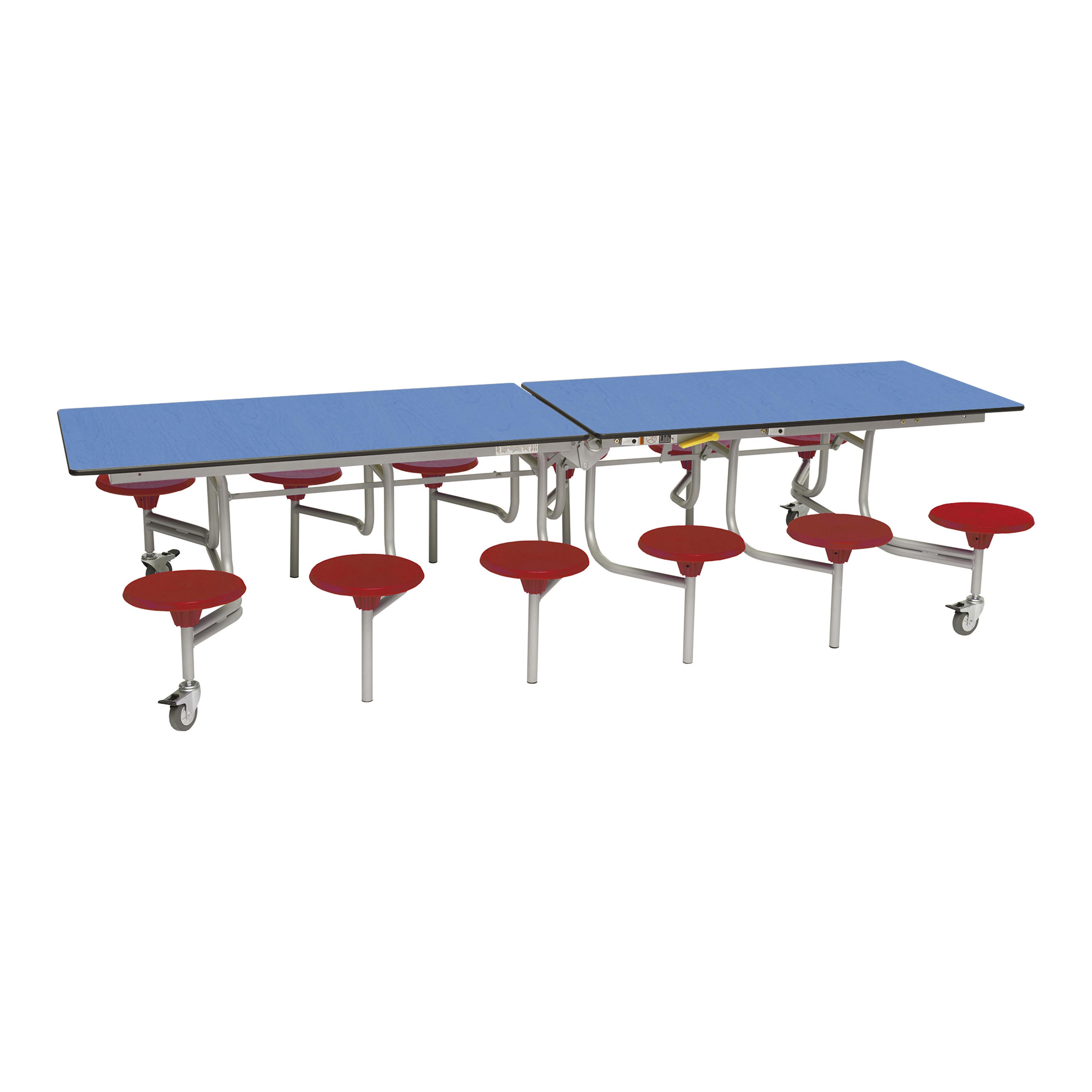 Primary Rectangular 12 Seater Tables - Red - Blue