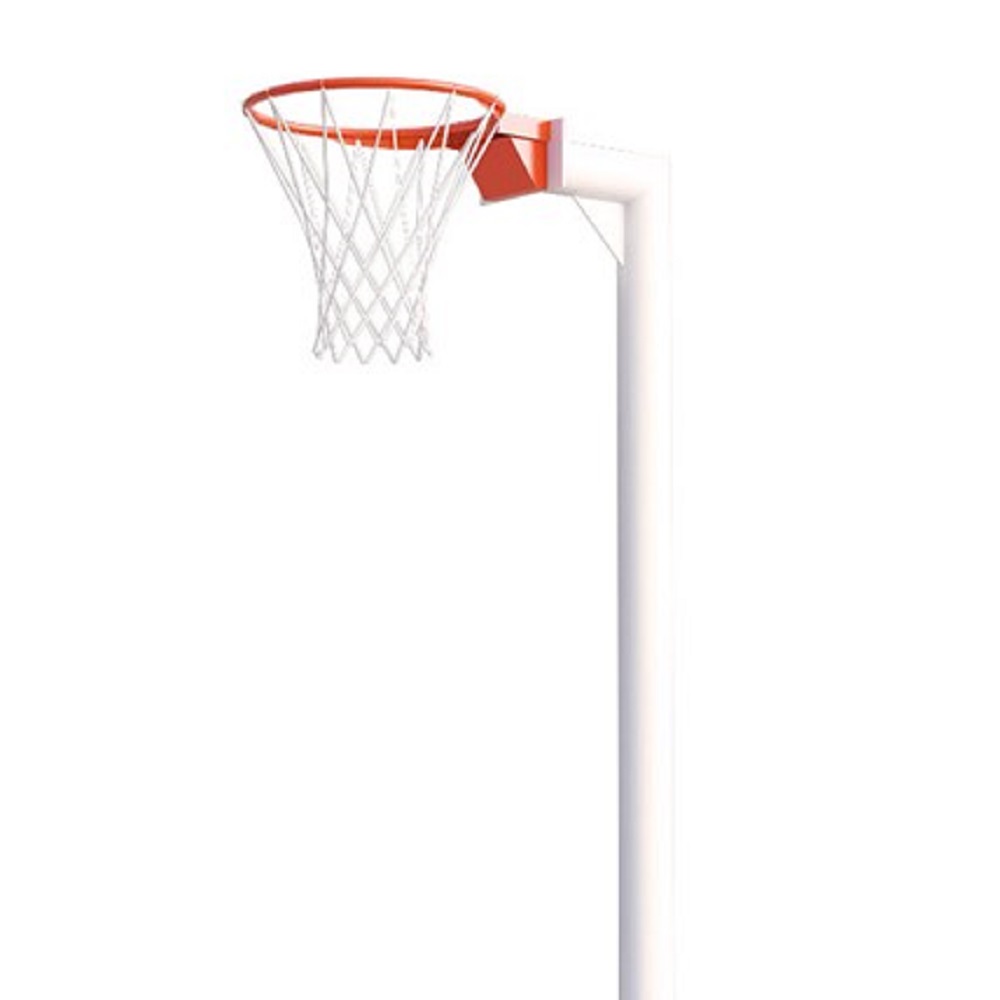 Single Netball Post and Ring White 3.05
