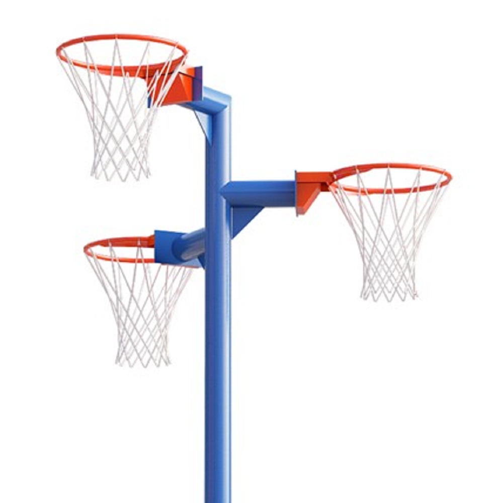 Triple Netball Post and Ring Blue 3.05