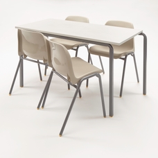 Classmates Contemporary 4 Tables & 8 Chairs Pack - 120 x 60cm - 6-8 Yrs - Sand