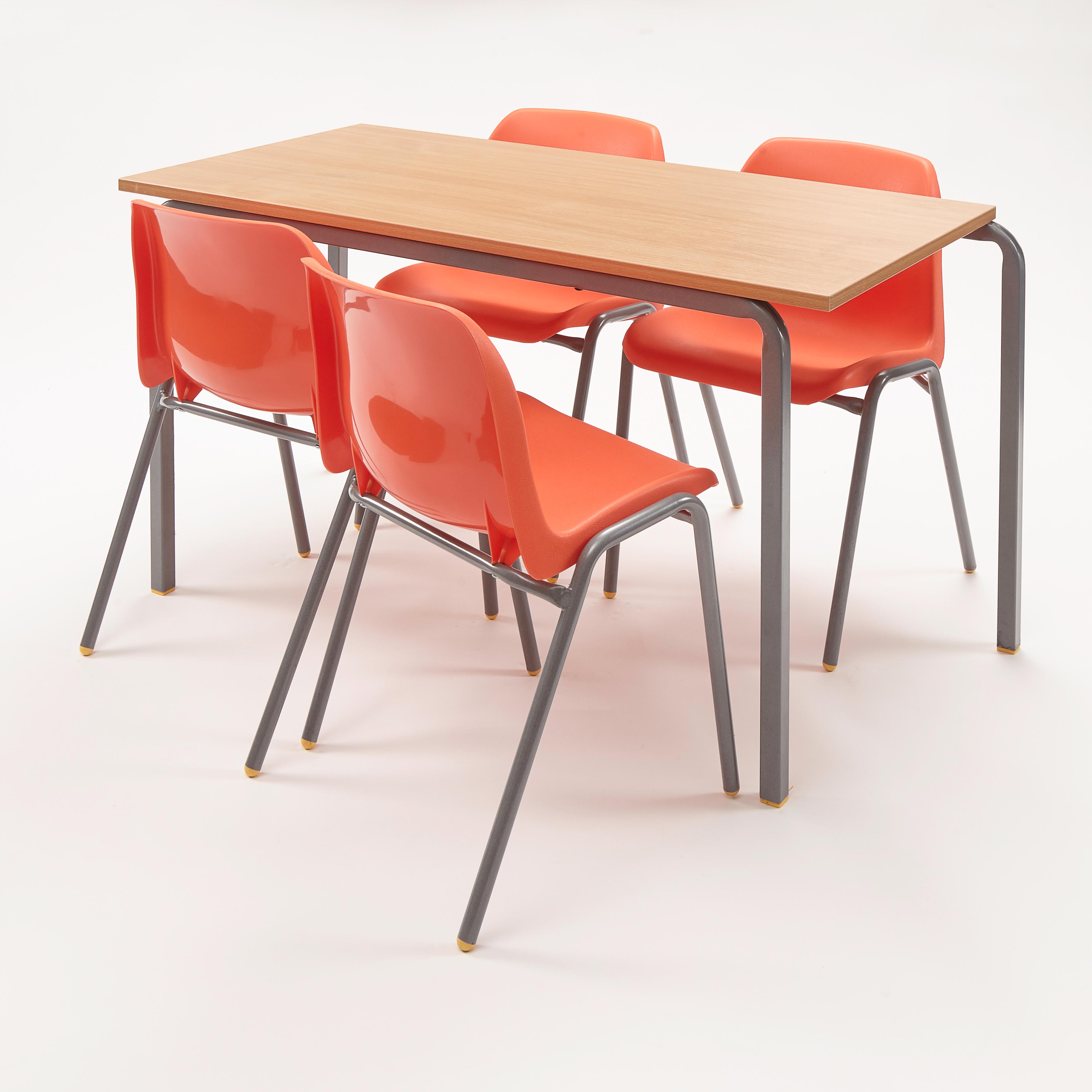 Classmates Contemporary 15 Beech Tables & 30 Chairs Pack - 1200 x 600mm - 11-14 Years - Flame