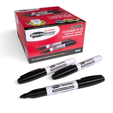 Show-me TEACHER Dry Wipe Pen - Black - Pack of 50 - PLUS 10 FREE