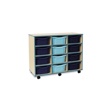 Jewel Tray Storage Unit with 12 Deep Trays - Blue
