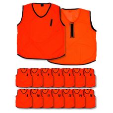 Numbered Training Bibs - Orange - Adult - Pack of 15