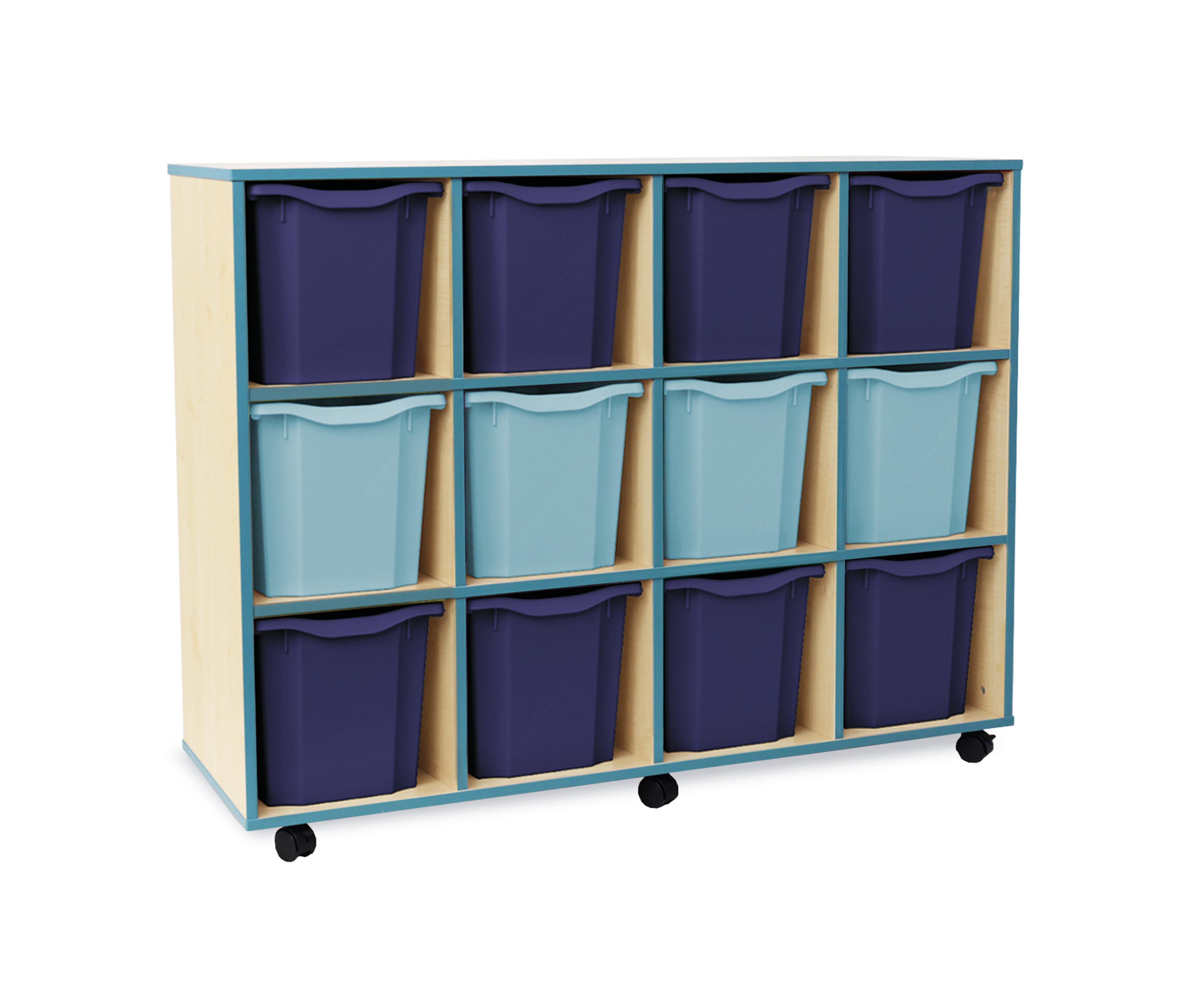 Jewel Tray Storage Unit with 12 Jumbo Trays - Blue