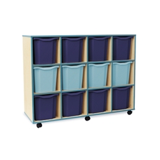 Jewel Tray Storage Unit with 12 Jumbo Trays - Blue