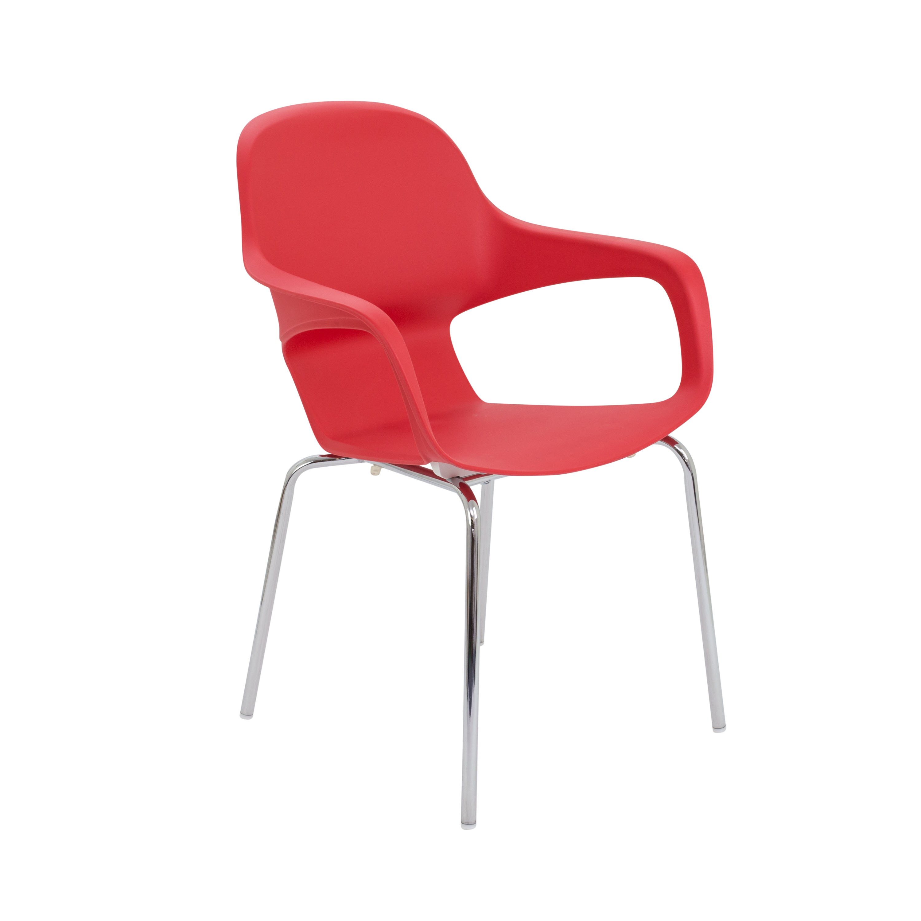Ariel II Chrome Leg Dining Chair - Red