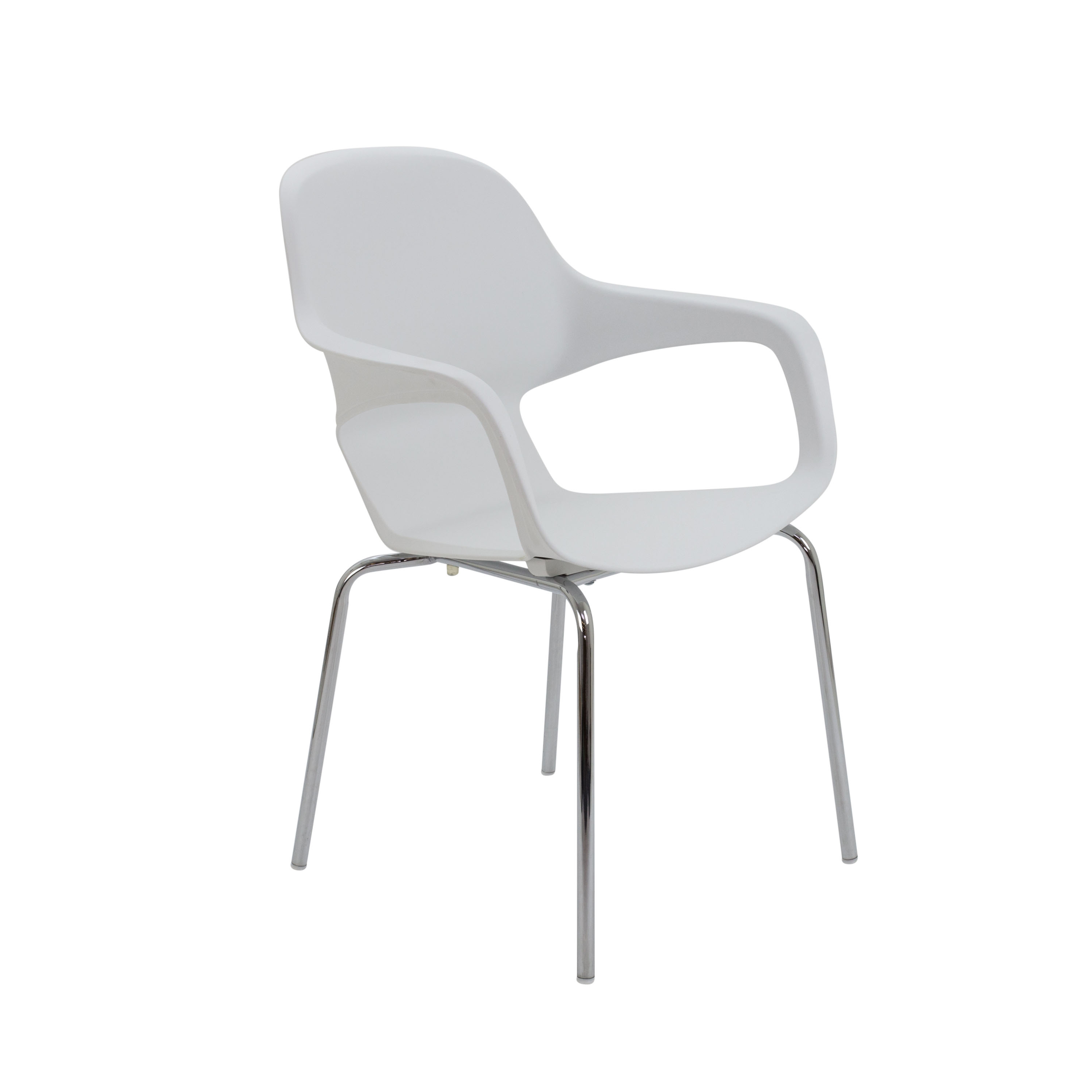 Ariel II Chrome Leg Dining Chair - White
