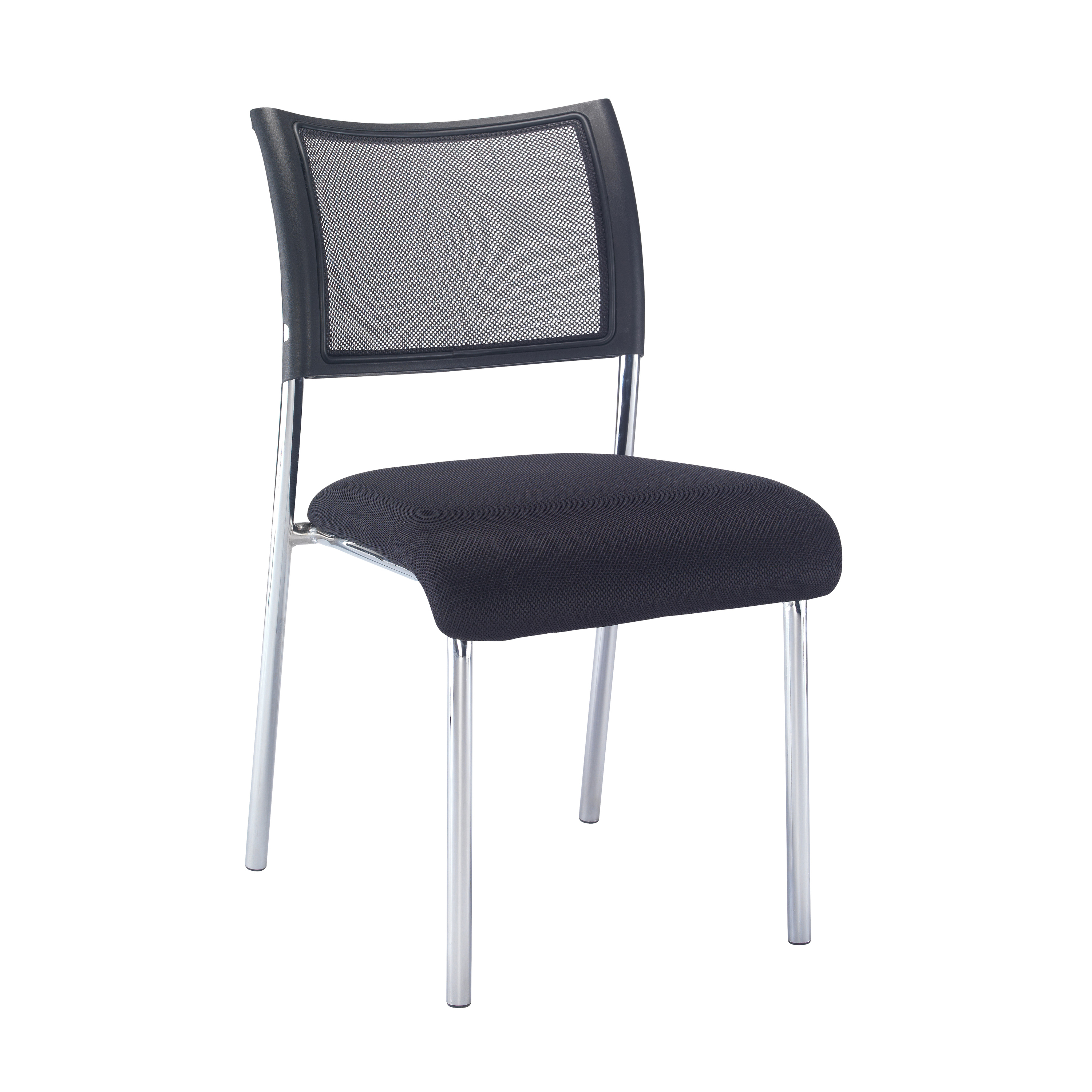 Jupiter Side Chair - Chrome Frame Black