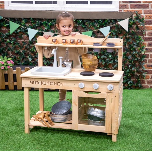 Preschool Outside Mud Kitchen Wooden Outdoor Mud Kitchen Set With