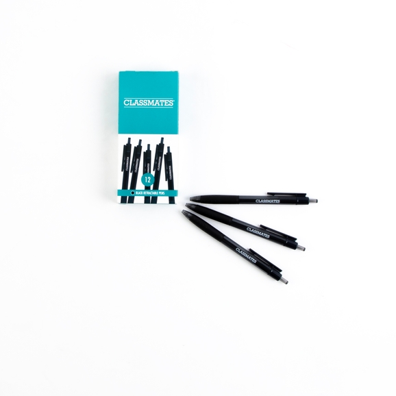 CP053412AA Classmates Retractable Pen Pack of 12 Black