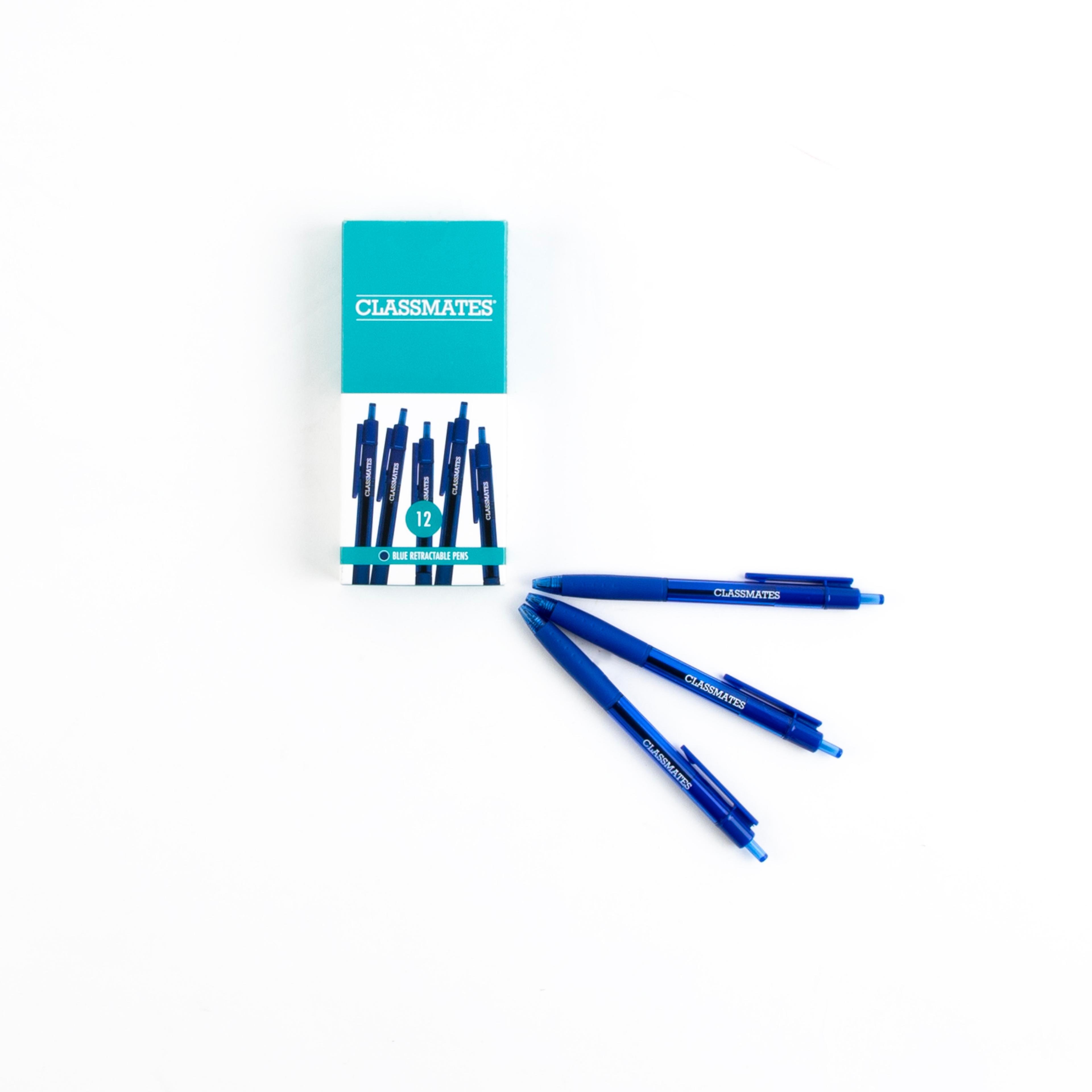 Classmates Retractable Pen - Pack of 12 - Blue
