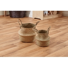 Seagrass Baskets with Handles -  Set of 2