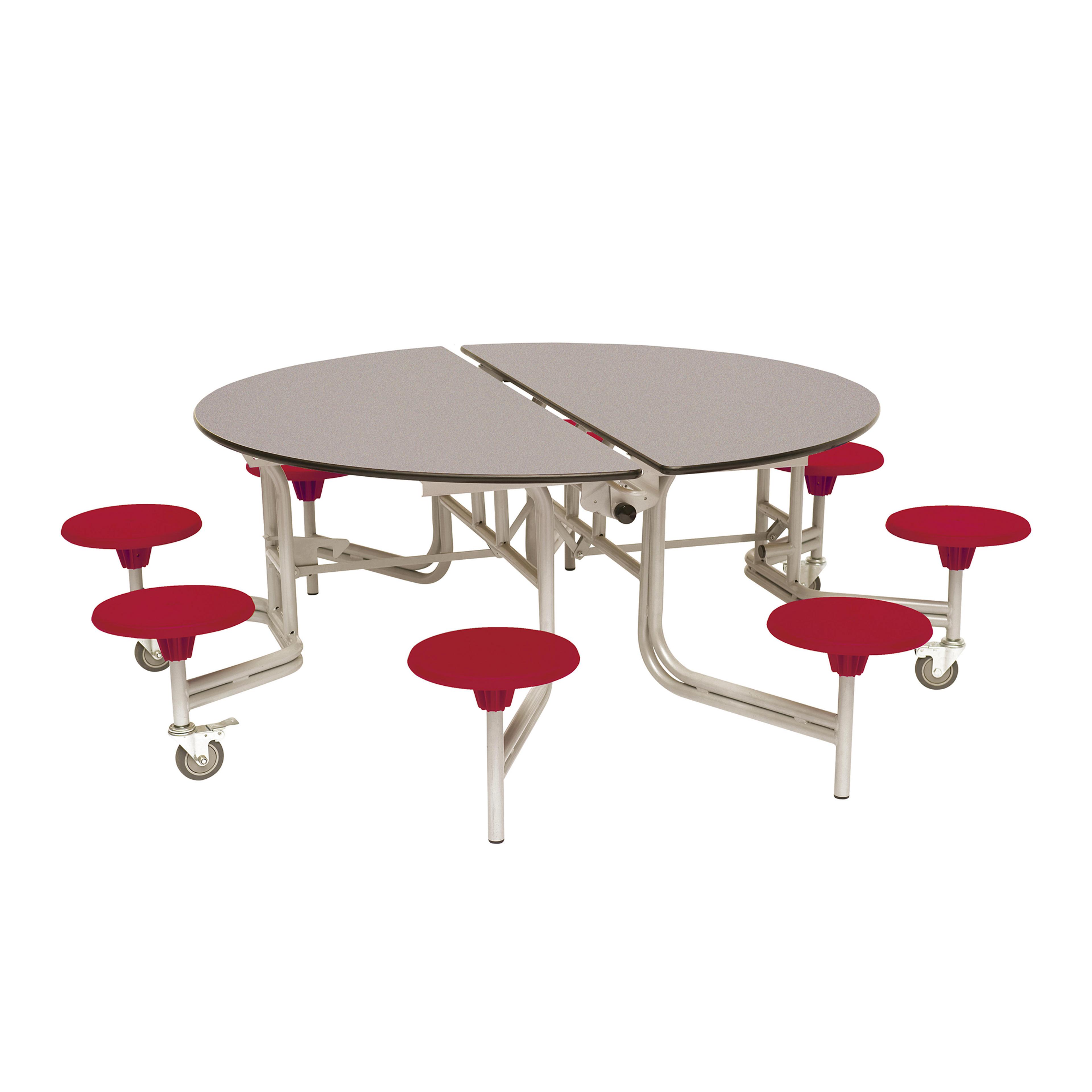 Primary Circular 8 Seater Tables - Red - Grey