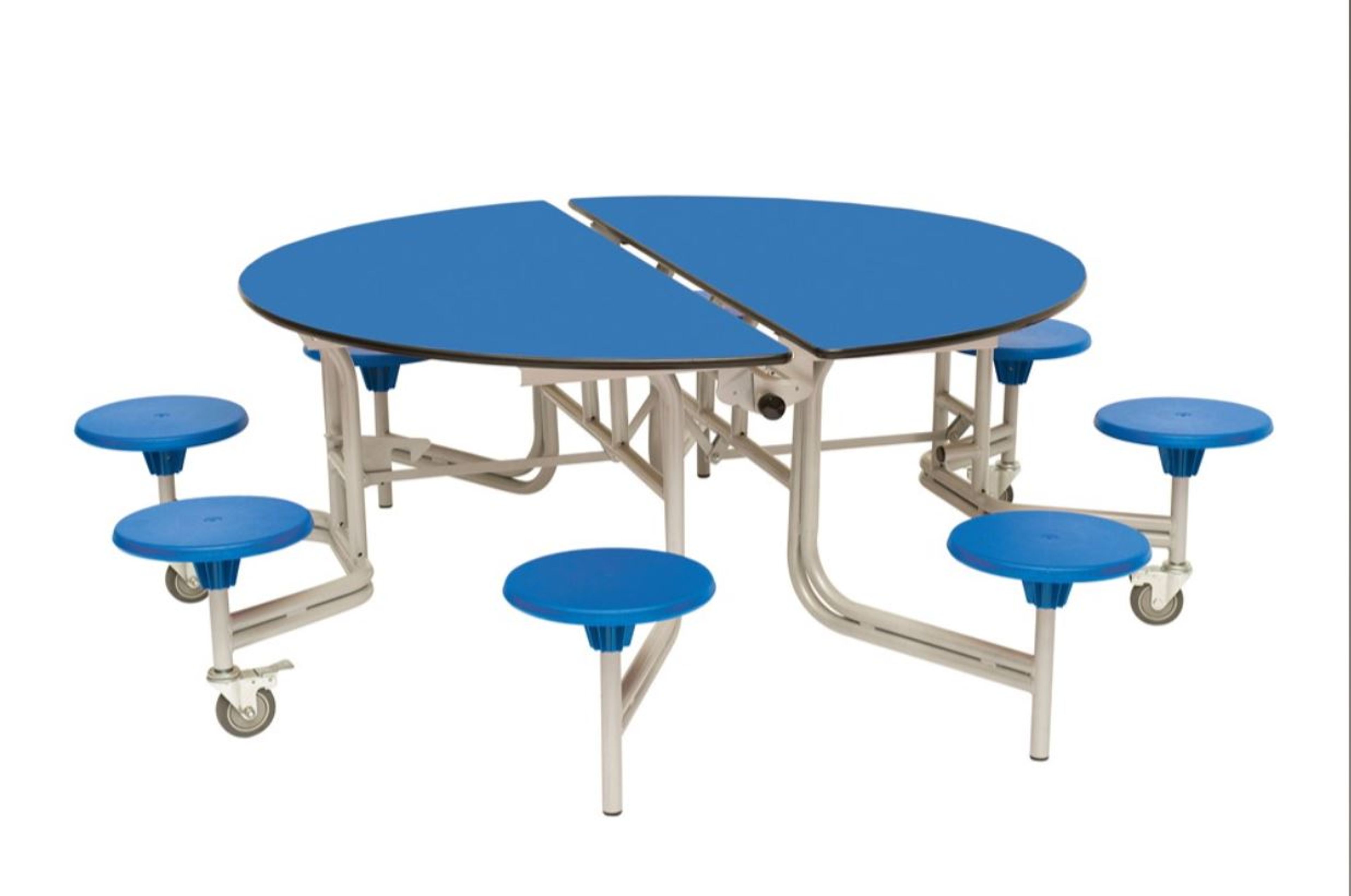 Secondary Circular 8 Seater Tables - Yellow - Blue