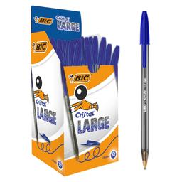 BIC Cristal Large Ballpoint Pen - 1.6mm Point - Blue - Pack of 50
