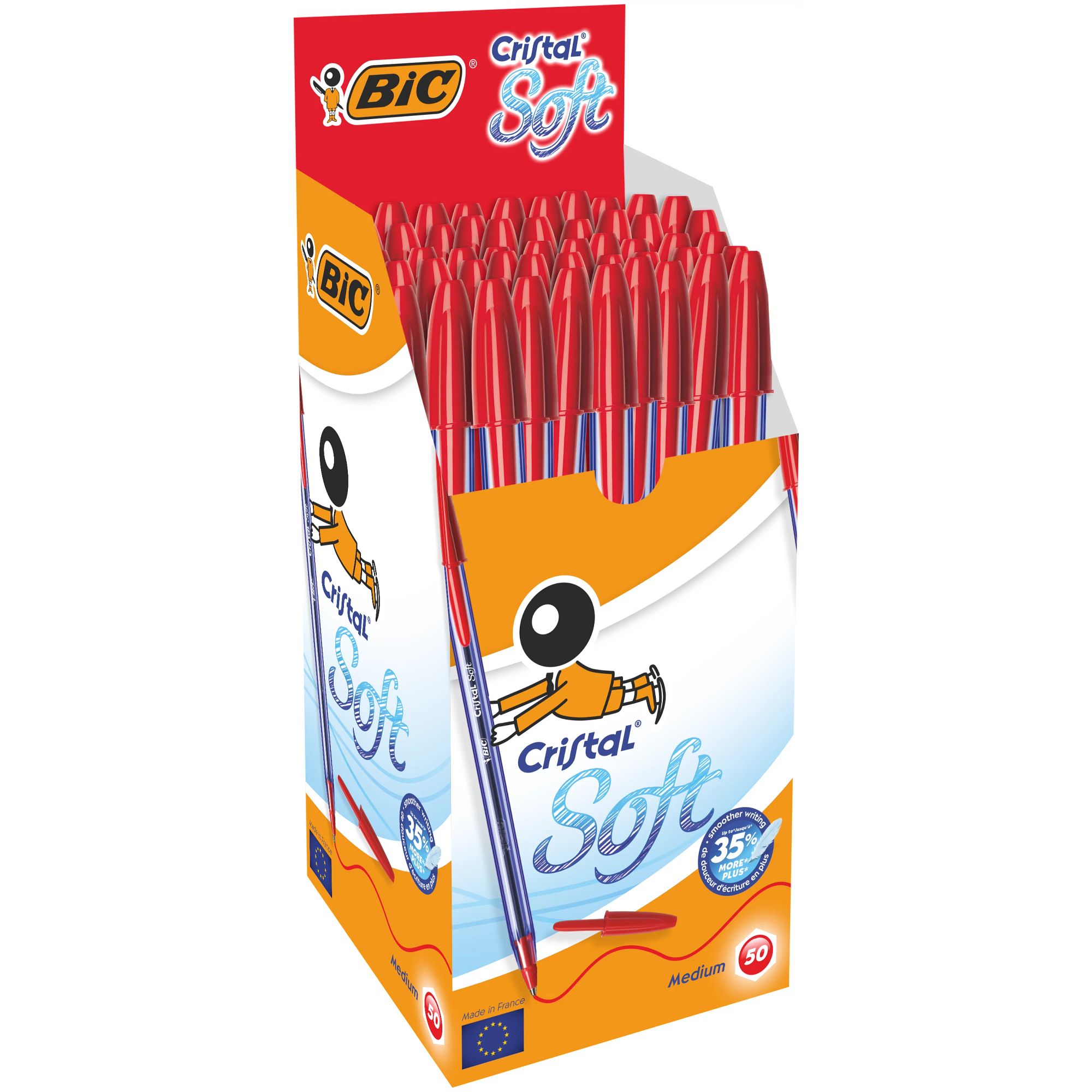HP053881AB - BIC Cristal Soft - Pack of 50 - Red
