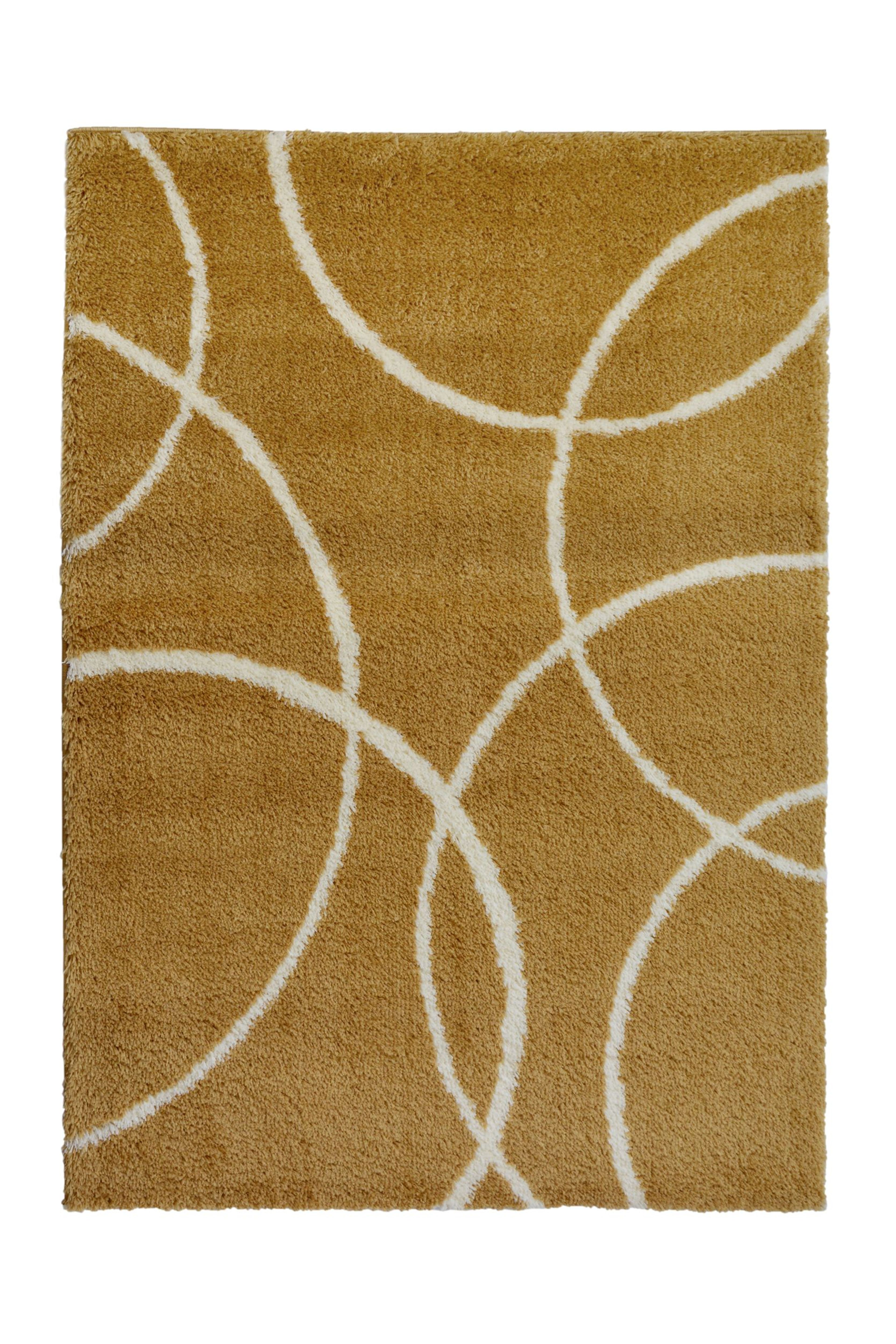 Cosy Soft Rug - Circular Design - Yellow - Large