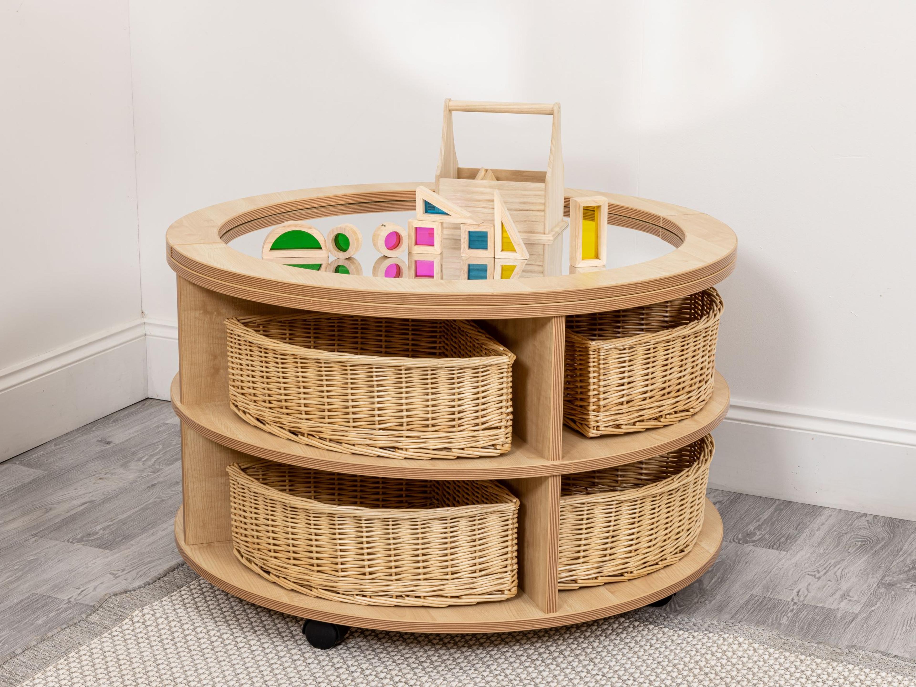 Maplescape circular unit with mirrored top - Maple 
