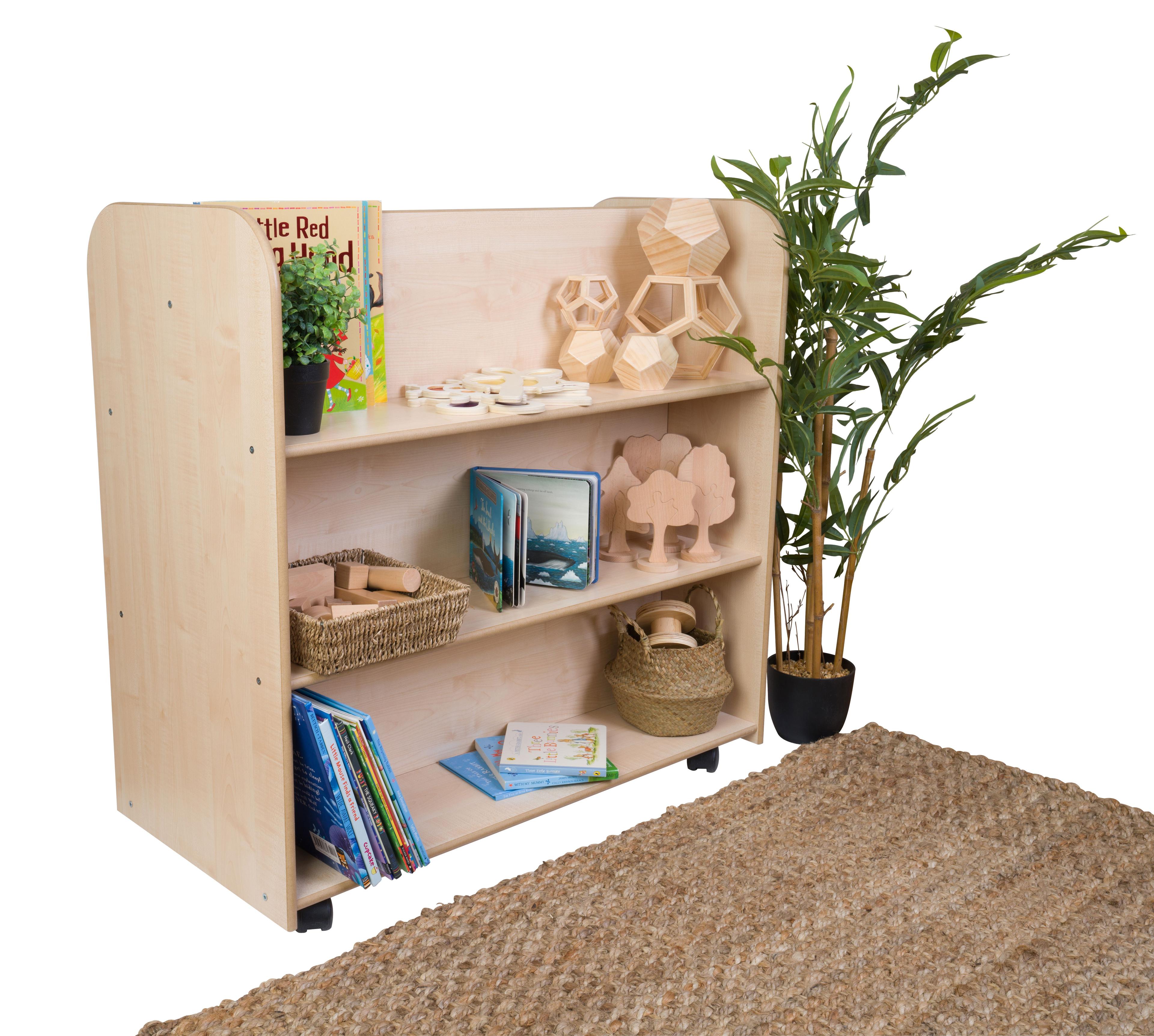 Mobile Double Bookcase - Maple 