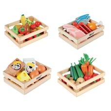 TIDLO Wooden Food – Pack of 4 Crates