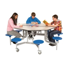 SPACERIGHT Octagonal Mobile Folding Table