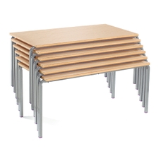 Findel Everyday 110x55cm MDF Edge Crush Bent Tables - Beech - Pack of 15