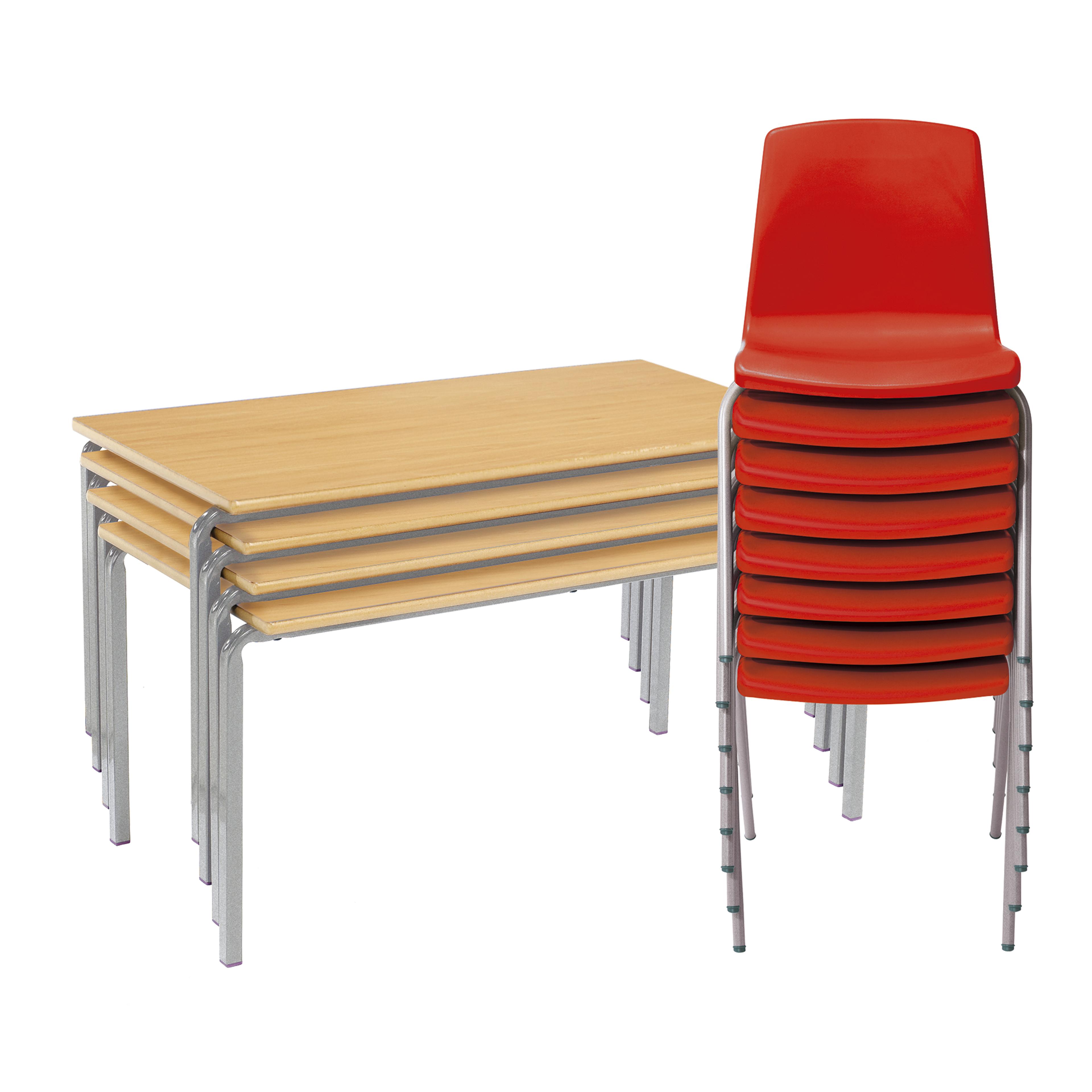 Findel Everyday 4 Tables and 8 Chairs Pack - 3-4 Years - Red