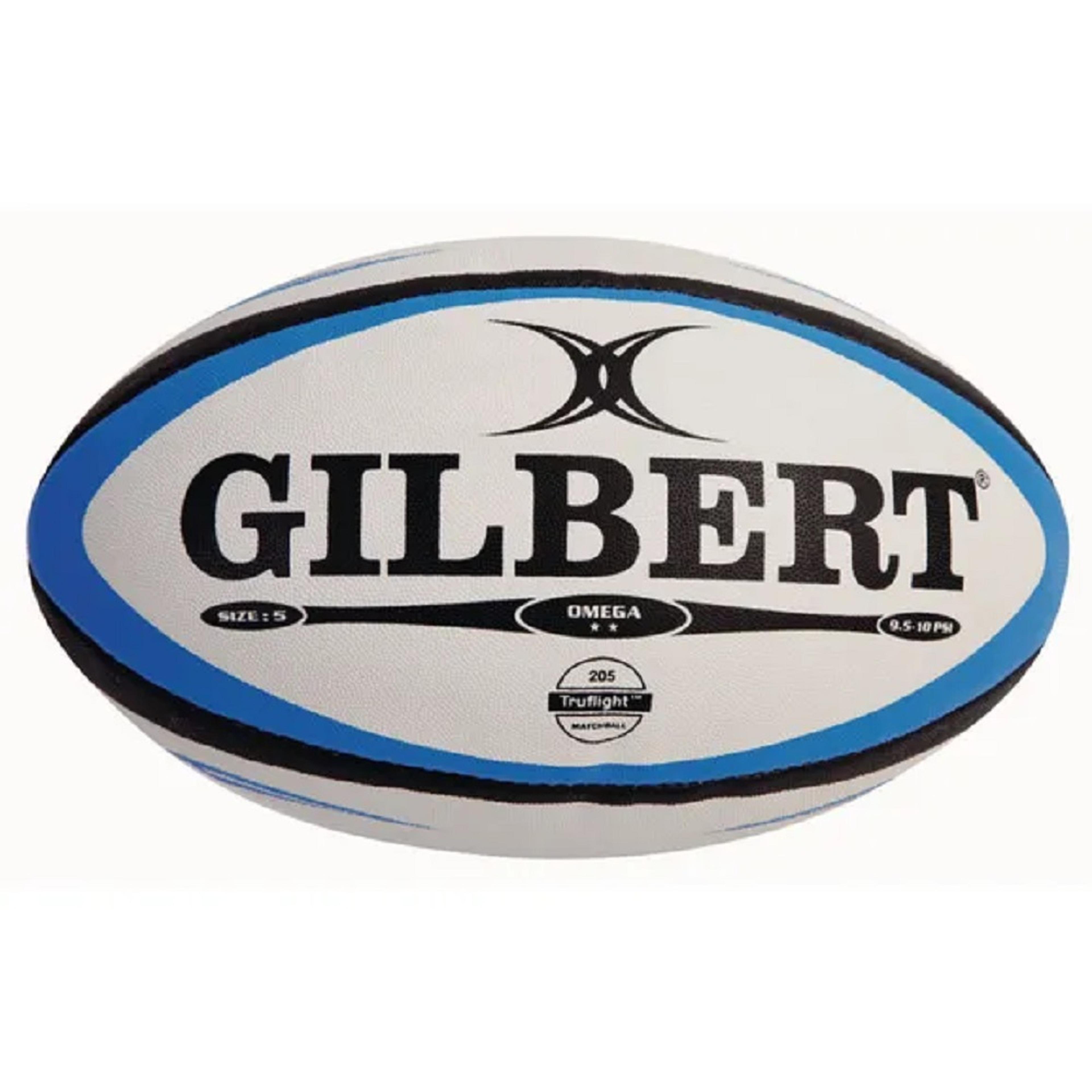 Gilbert Omega Match Rugby Ball - Blue/Black - Size 4