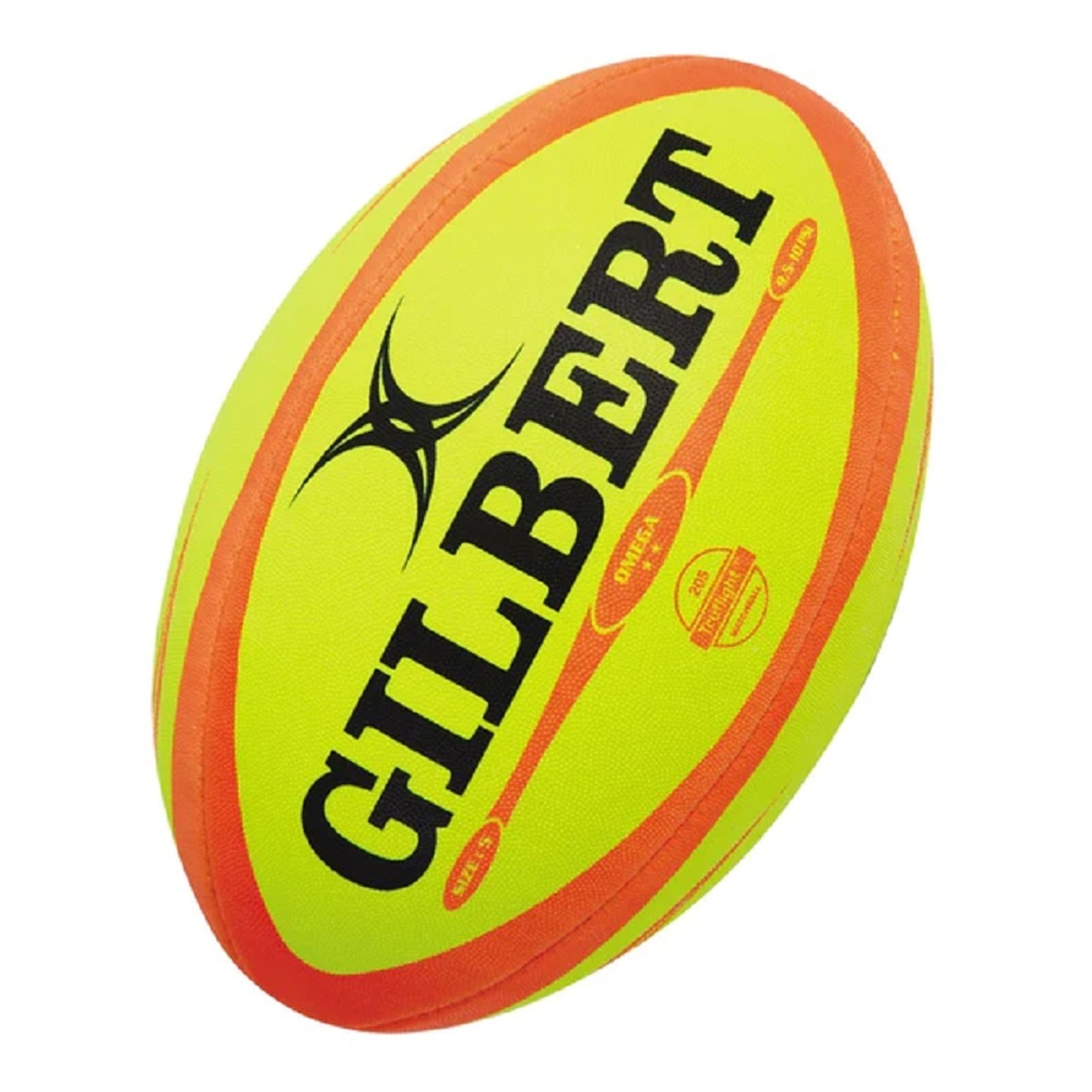 Gilbert Omega Match Rugby Ball - Fluoro Yellow - 4