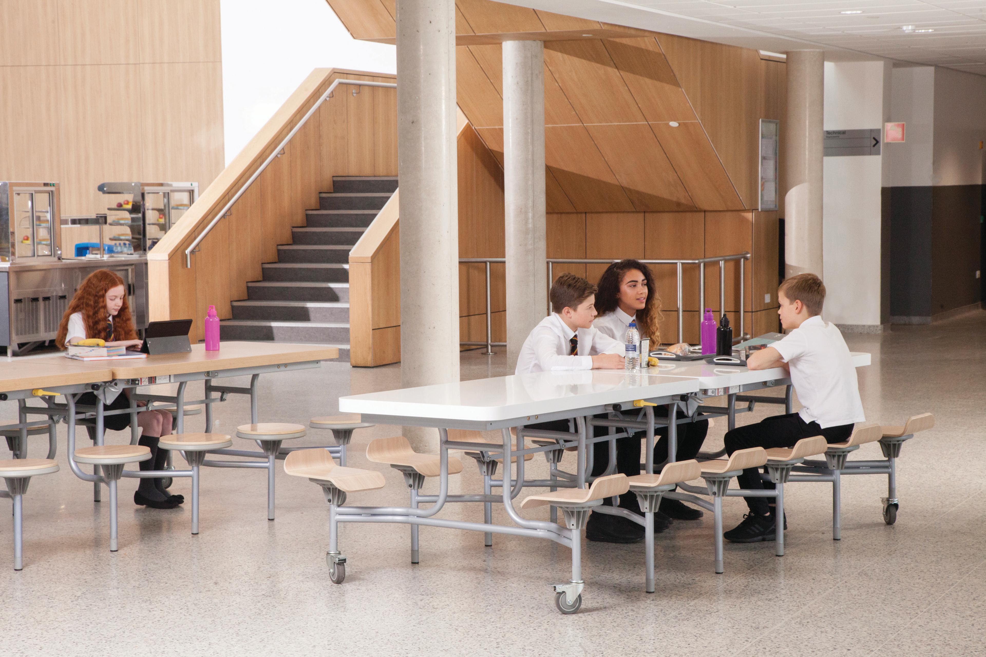 12 Seat Primo Mobile Folding Table With Seats - Oak