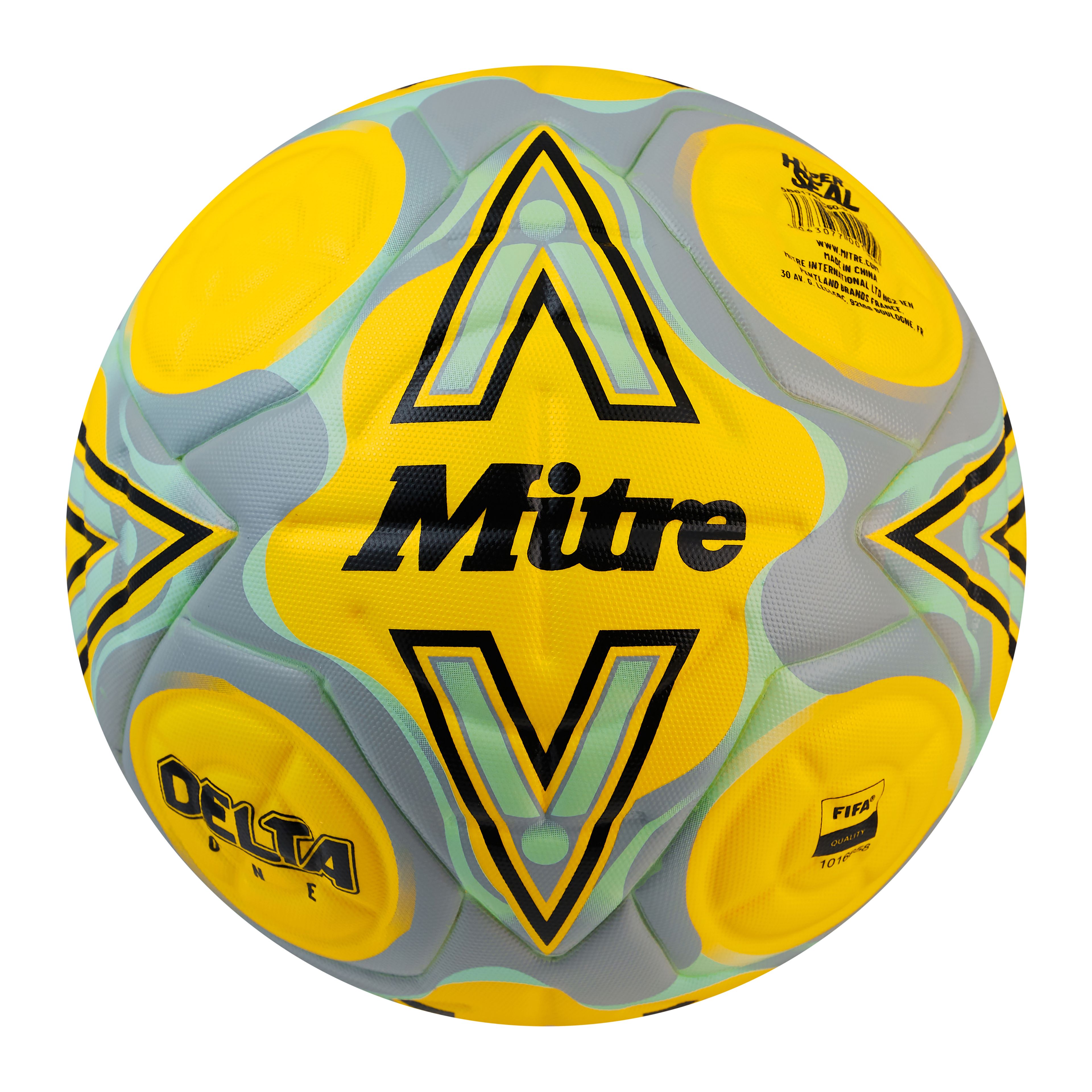 Mitre Delta One Football - 4 - Yellow/Black/Grey