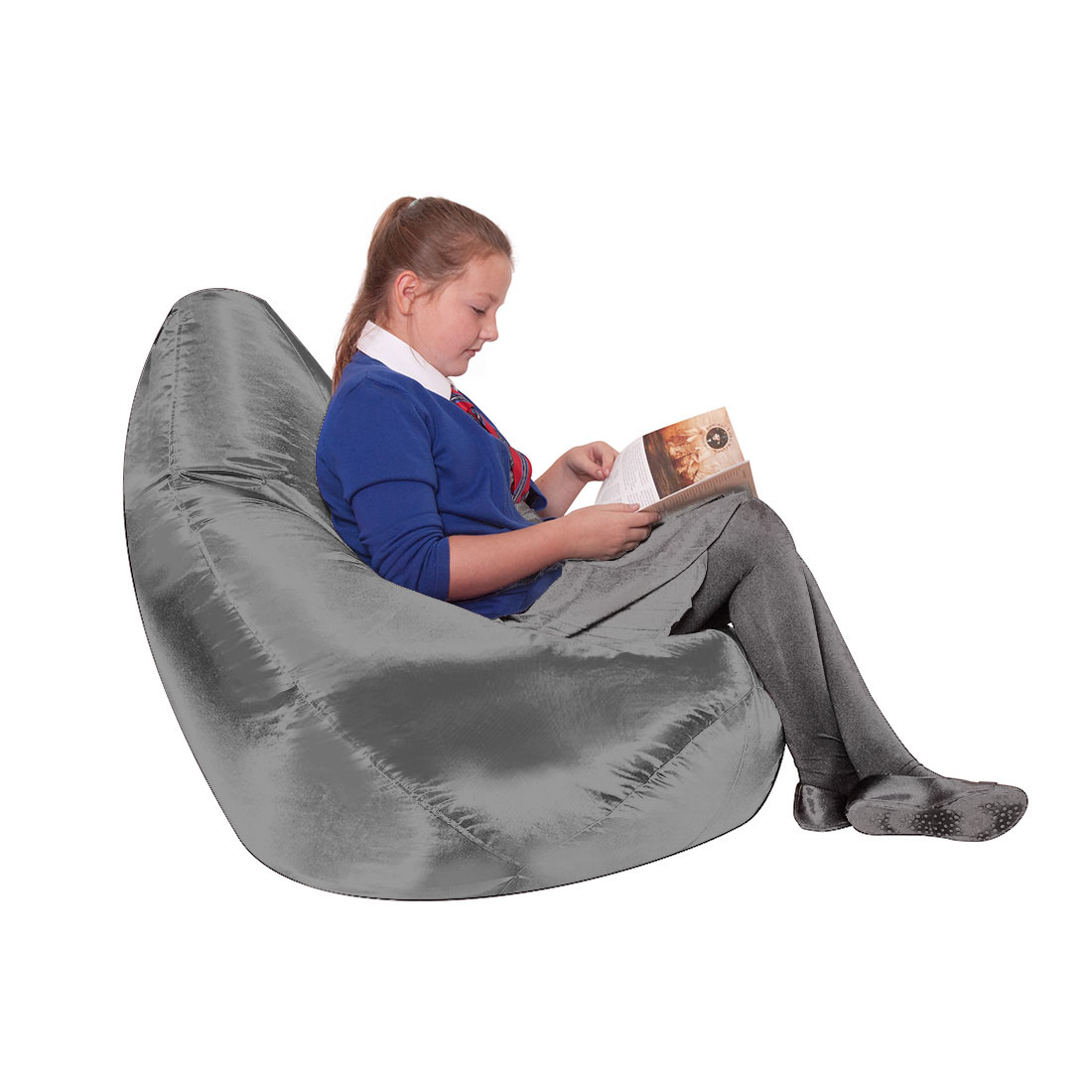 Large Reading Bean Chair - Grey