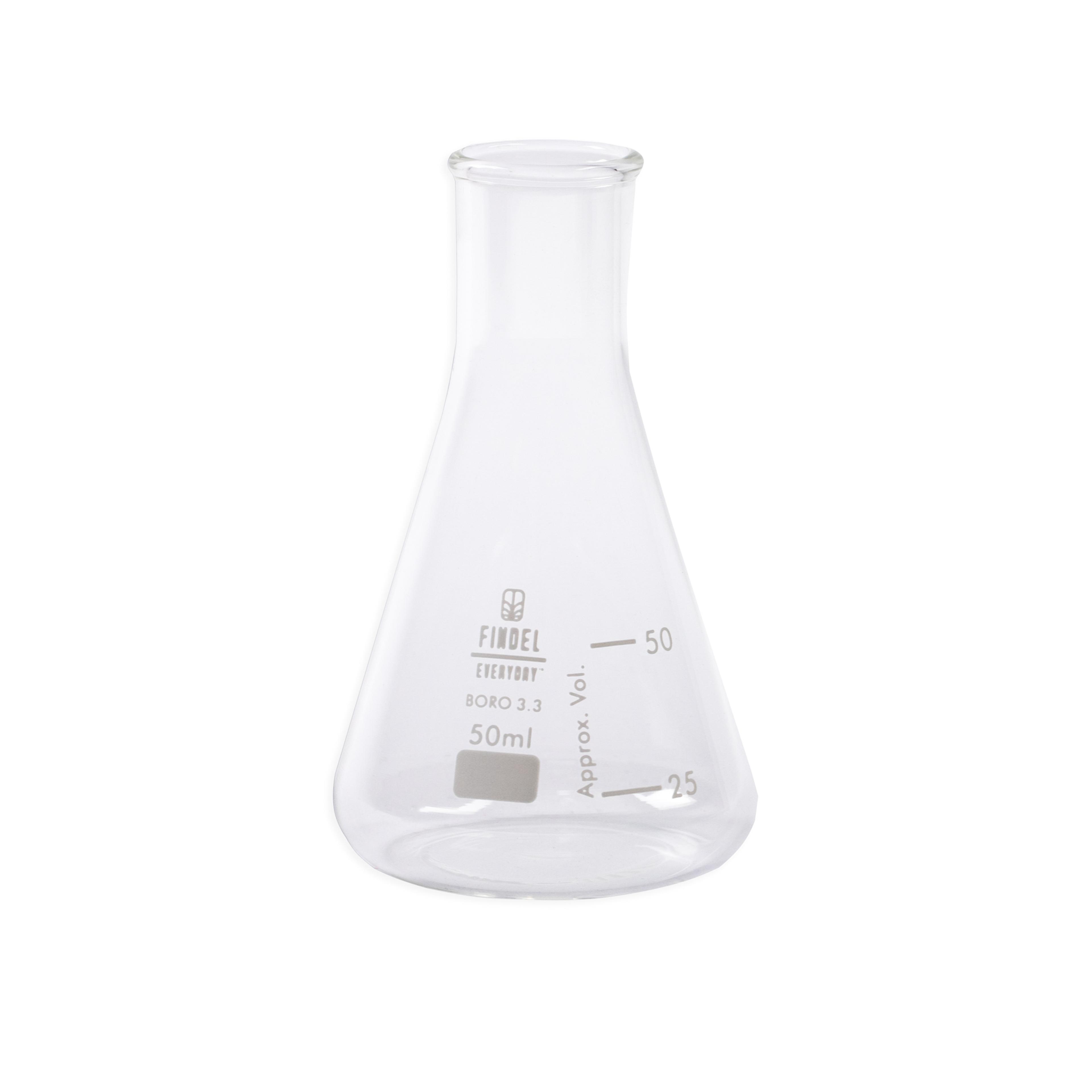 Findel Everyday Conical Flask with Narrow Mouth, 50ml - Pack of 12