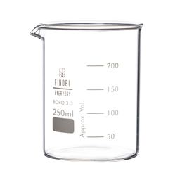 Findel Everyday Glass Beakers, Squat Form - 250ml - Pack of 12