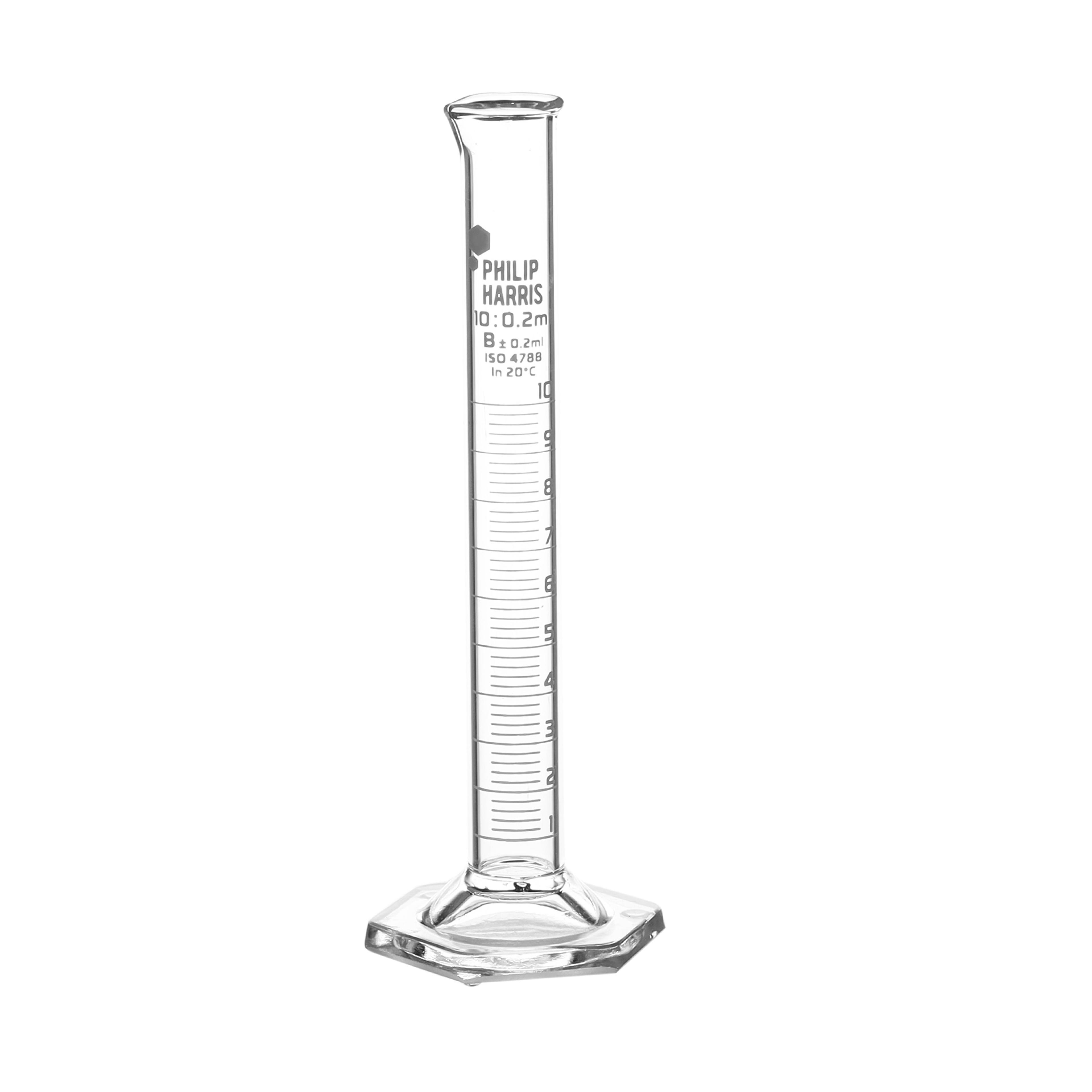 Philip Harris Glass Measuring Cylinder- 10ml - Pack of 10