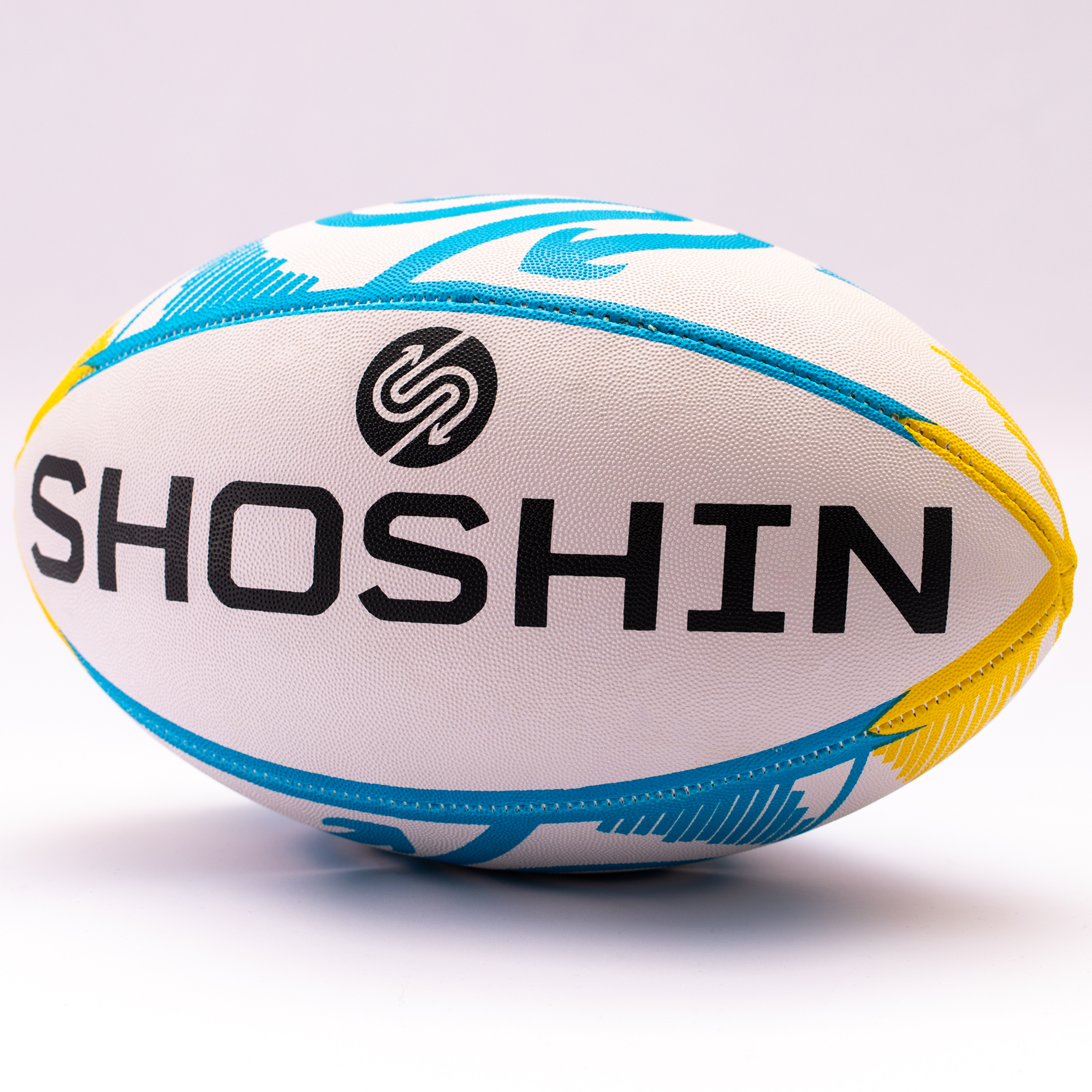 SHOSHIN Training Rugby Ball - White/Yellow/Blue - 5 | DP056565AB