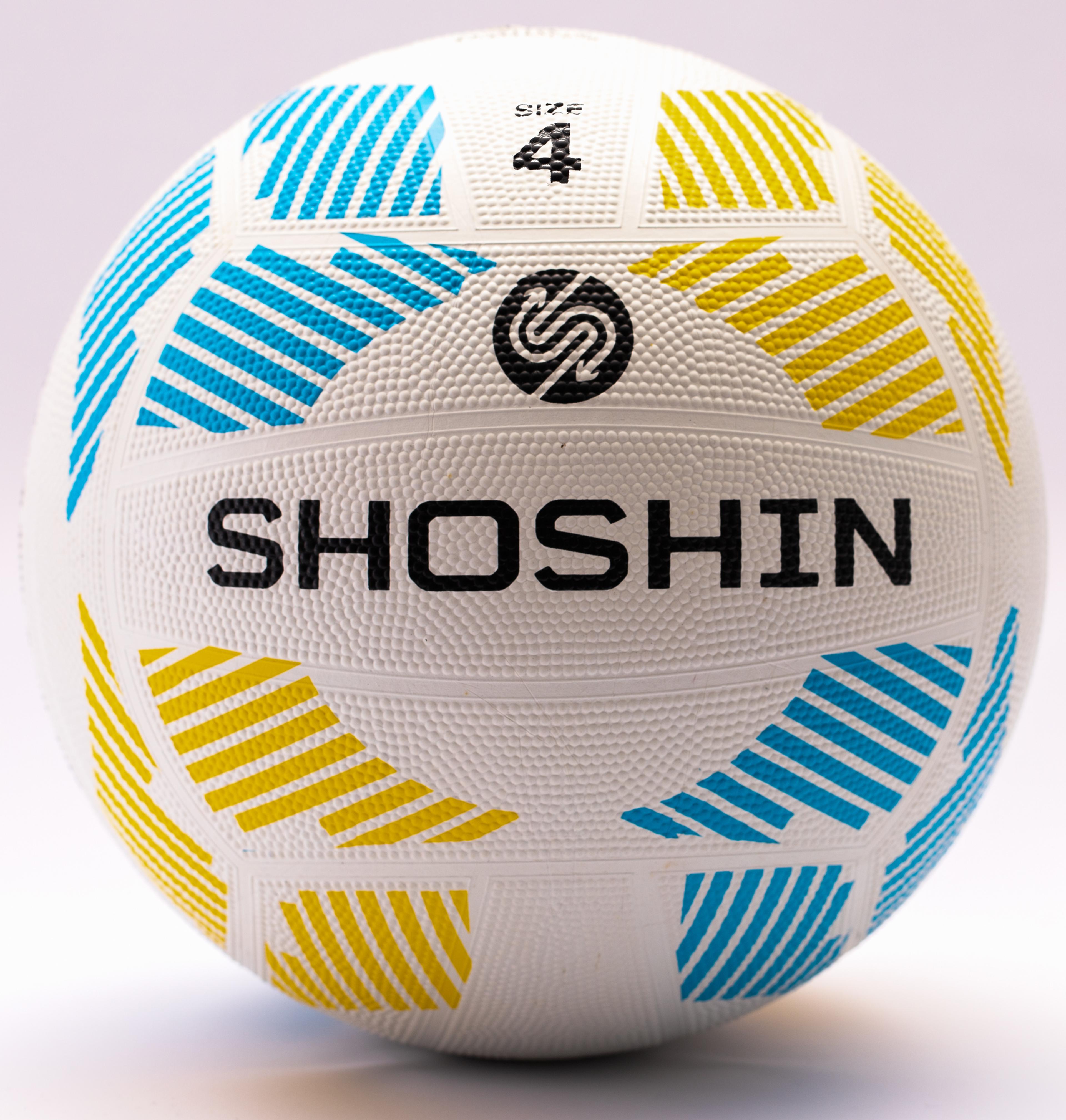 SHOSHIN Training Netball - White/Blue/Yellow - Size 4