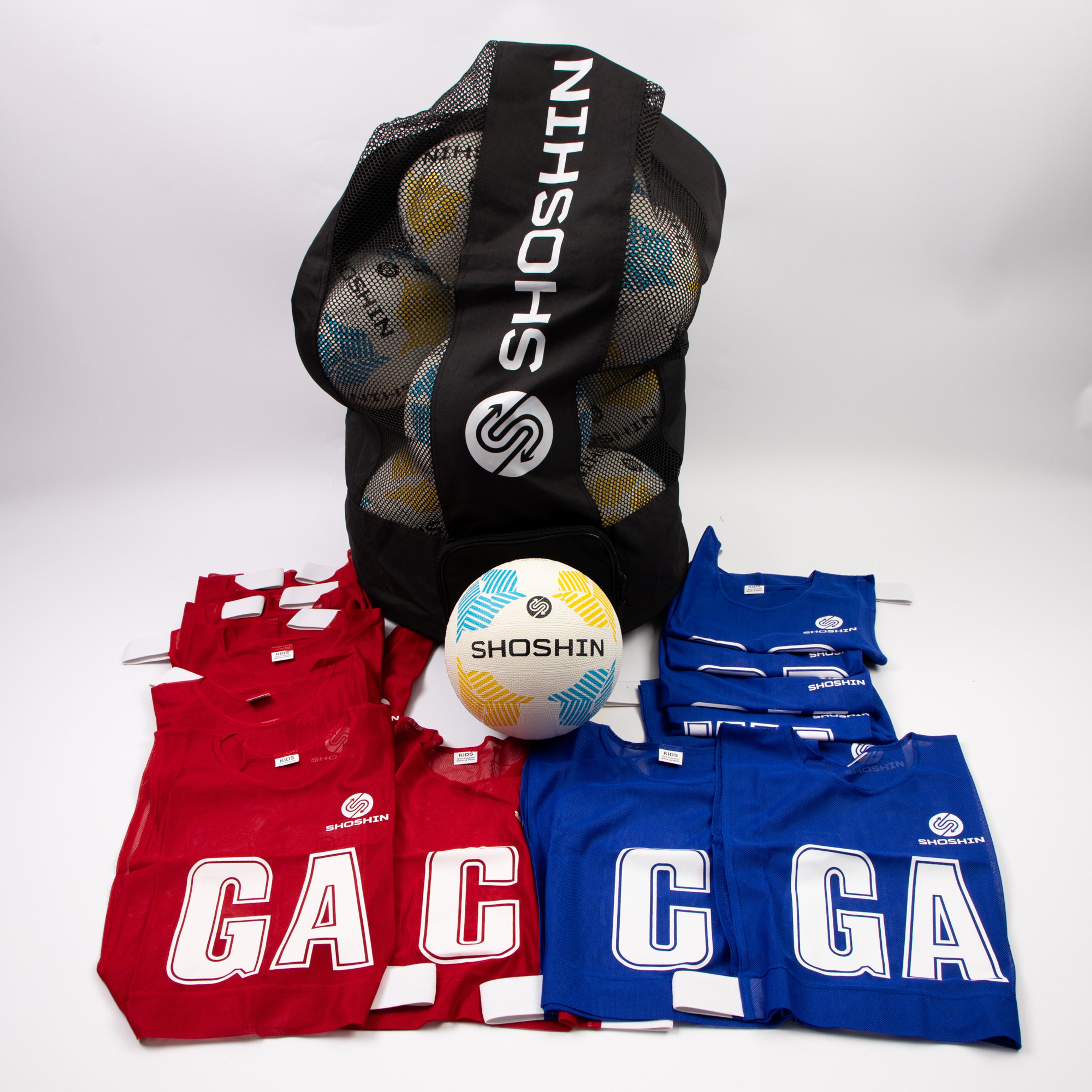 SHOSHIN Primary Netball Training Kit - Red/Blue - Size 4