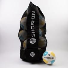 SHOSHIN Training Netball - White/Blue/Yellow - Size 4 - Pack of 8 with Bag